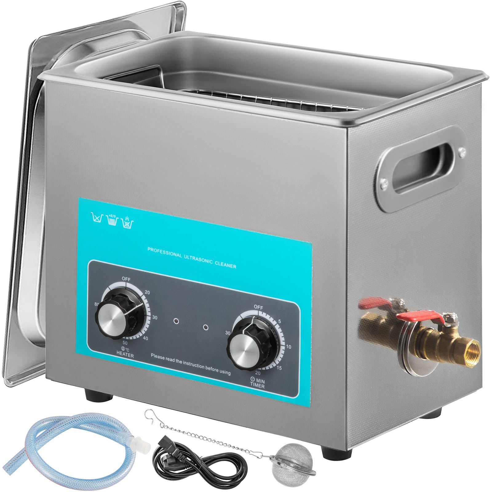 6,5-liter-ultraschallreiniger Mit Heizung Und Timer Für Schmuck, Brillen, Ringe, Zahnprothesen Und Musikinstrumente