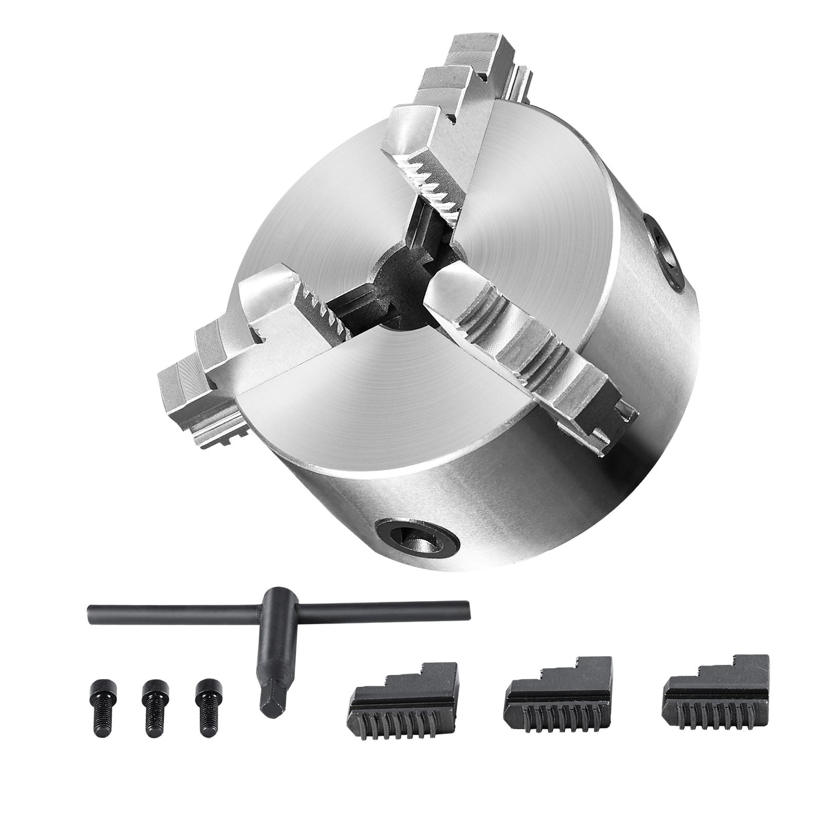 6-zoll-selbstzentrier-3-backenfutter, Spannbereich 3,5-160 Mm, Mit Schlüssel Und Umkehrbaren Backen, Für Dreh-, Fräs-, Bohr- Und 3d-druckmaschinen.