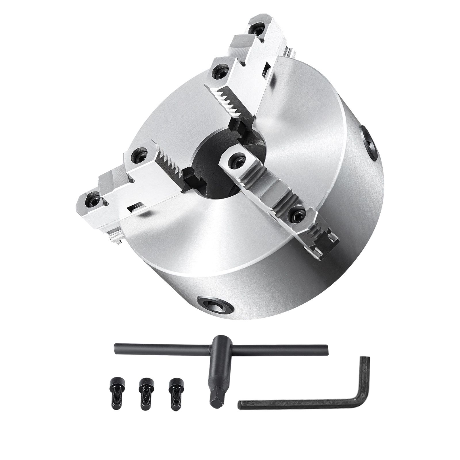 3-backen-drehfutter, 8'', Selbstzentrierend, Spannbereich 0,16-8 Zoll/4-200 Mm, Mit Sechskantschlüssel Und Befestigungsschraube.