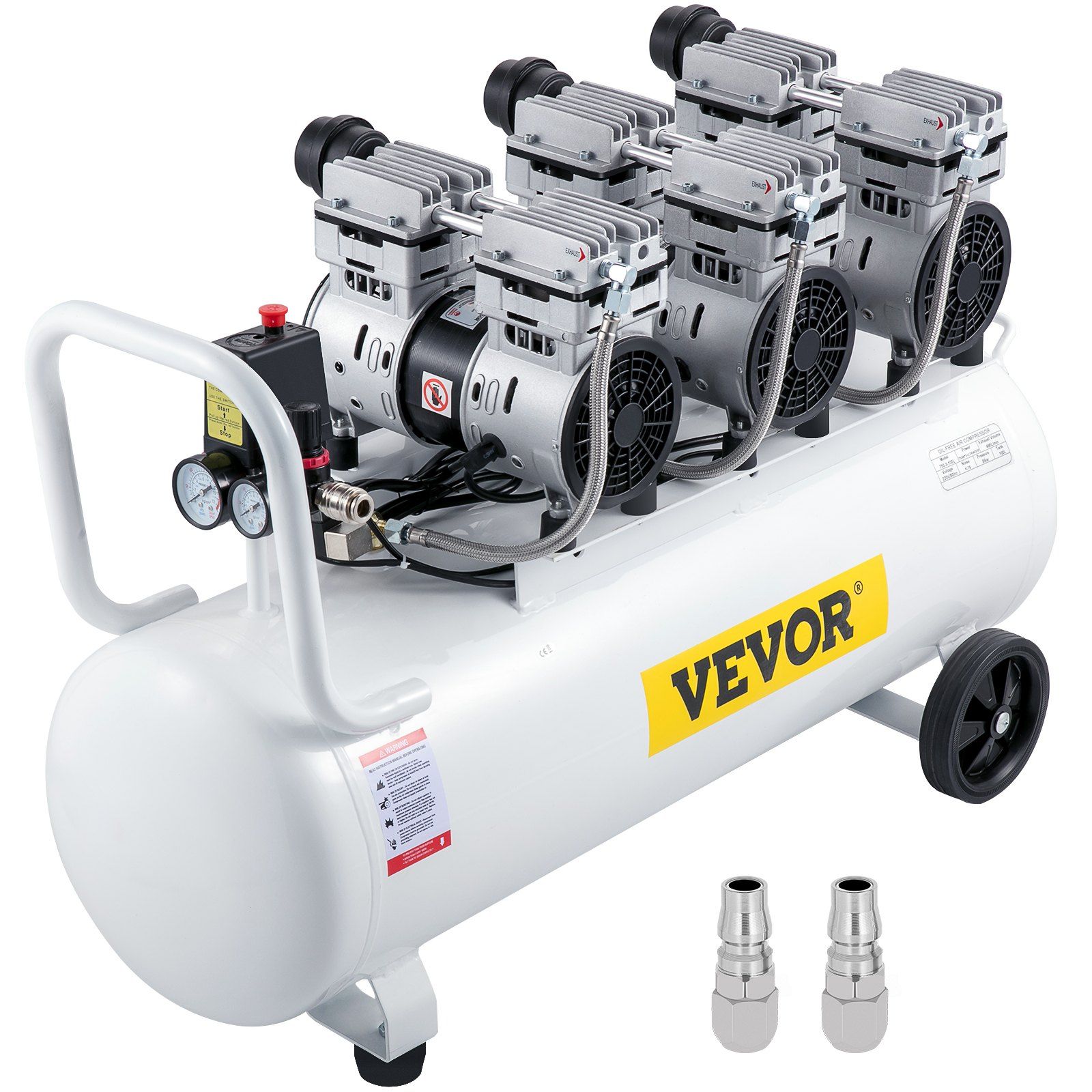 Leiser 80-liter-ölfreier Luftkompressor, 2,2 Kw, Geräuscharm, Mit Elektromagnetischem Sicherheitsventil.