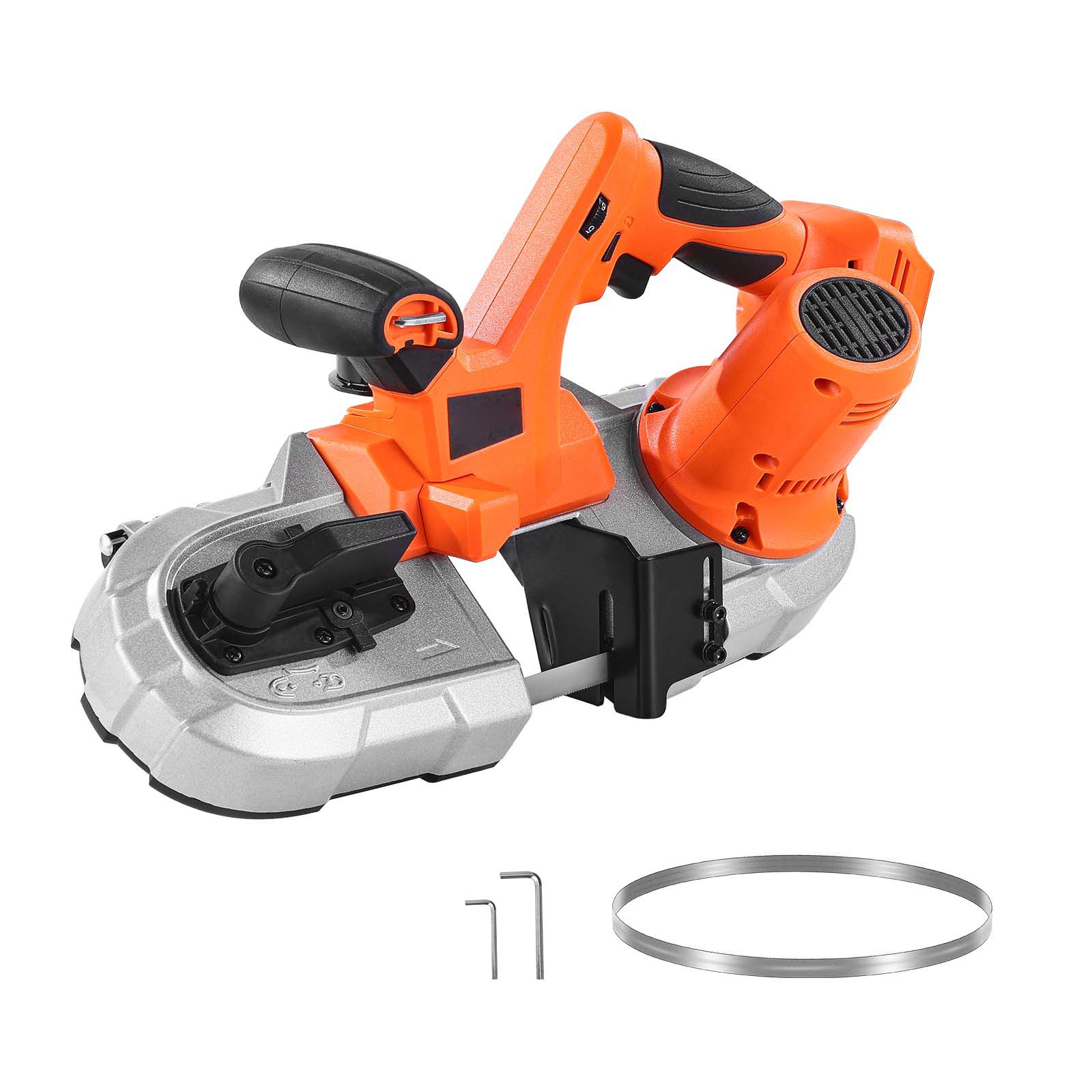 Tragbare Bandsäge, 65 X 65 Mm Schnitttiefe, 360-w-bürstenloser Motor, Kabellos Und Kompakt, Integrierte Haken, Variable Geschwindigkeit 0-192 M/min Für Metall Und Holz (ohne Werkzeug)