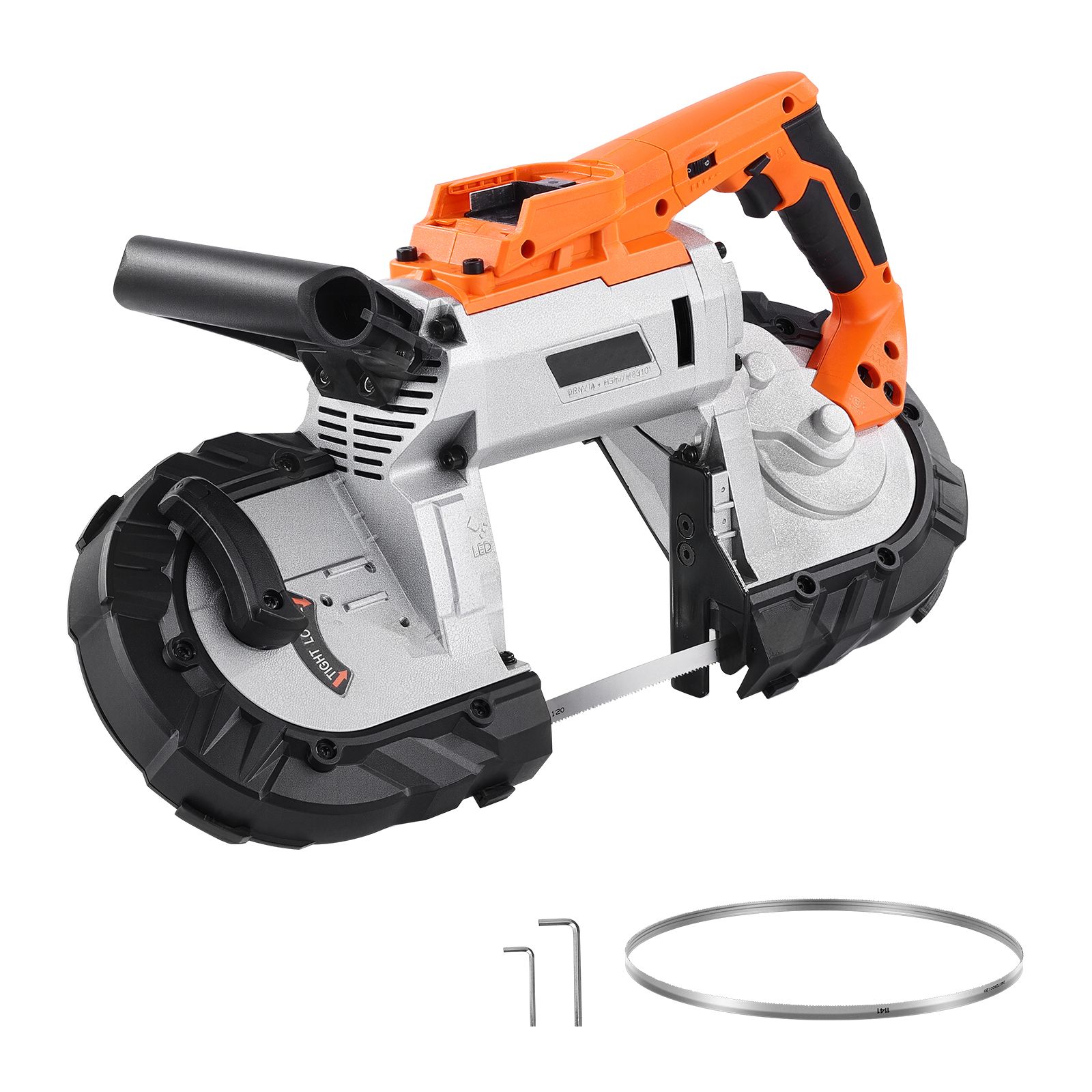 Tragbare Bandsäge, Schnitttiefe 127 X 115 Mm, 360-w-bürstenloser Motor, Kabellos Und Kompakt, Aufhängehaken, Variable Geschwindigkeit 0-120 M/min Für Metall Und Holz (ohne Zubehör)