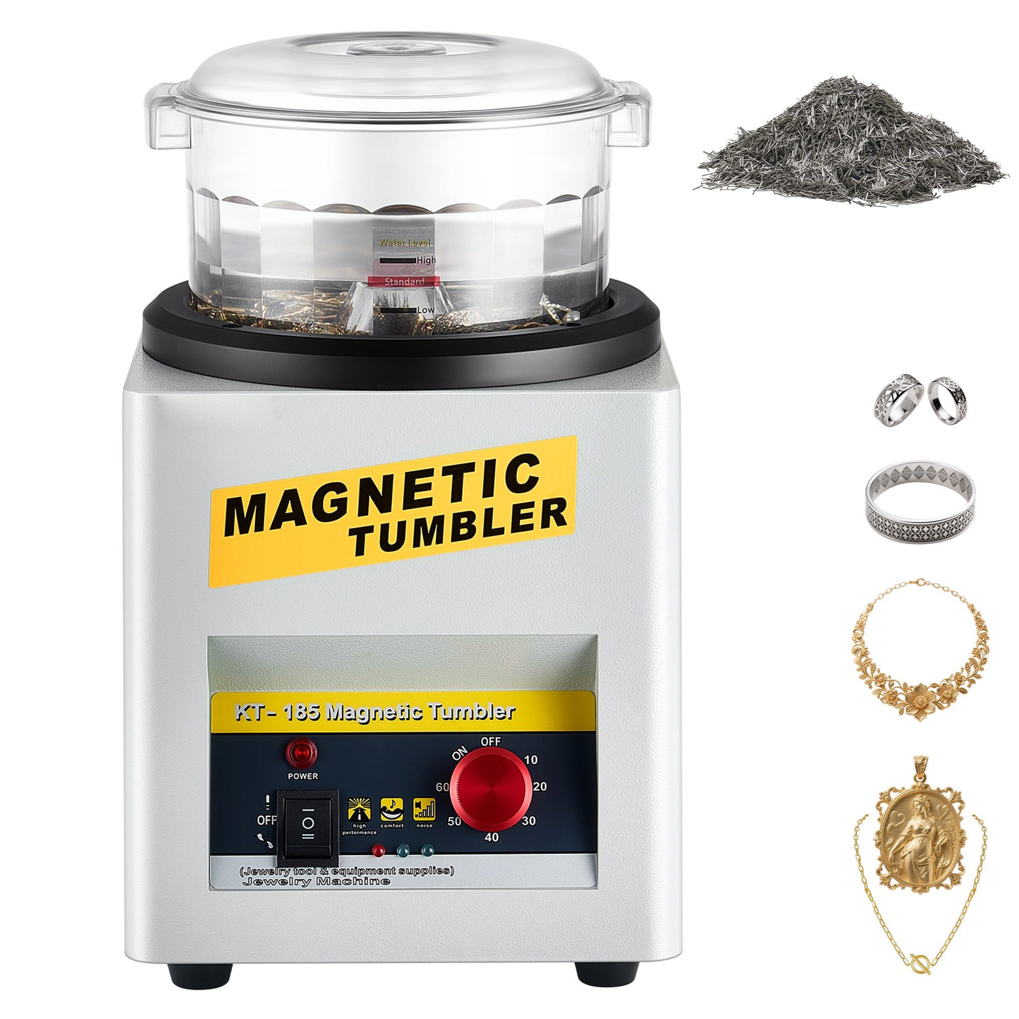 Kt-185 Magnettrommelpoliermaschine, 180 Mm, Für Schmuck, Mit Einstellmöglichkeit Für Richtung Und Polierzeit.