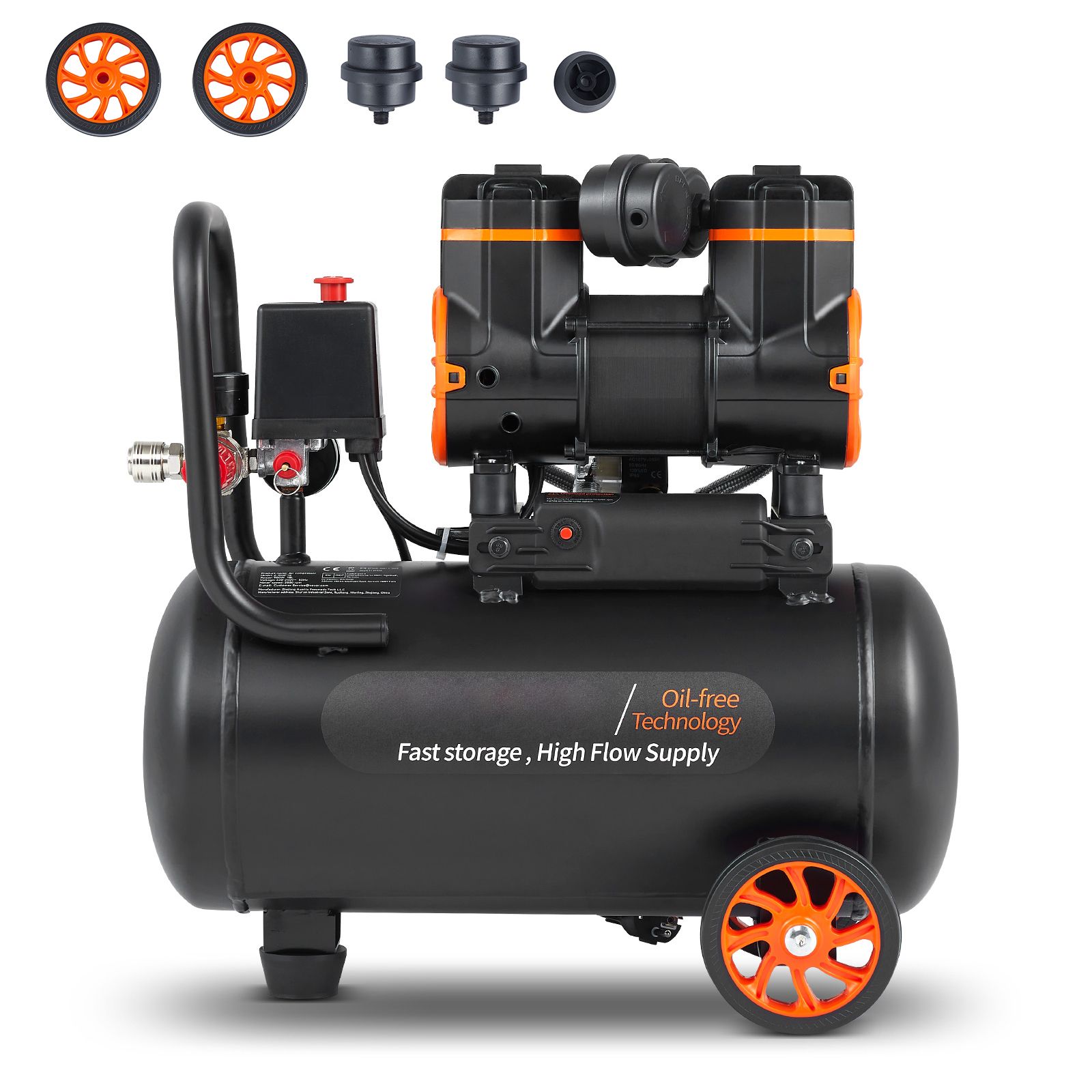 18,2-liter-luftkompressor, 900 W, 2,2 Cfm Bei 90 Psi, Leise (70 Db), Ölfrei