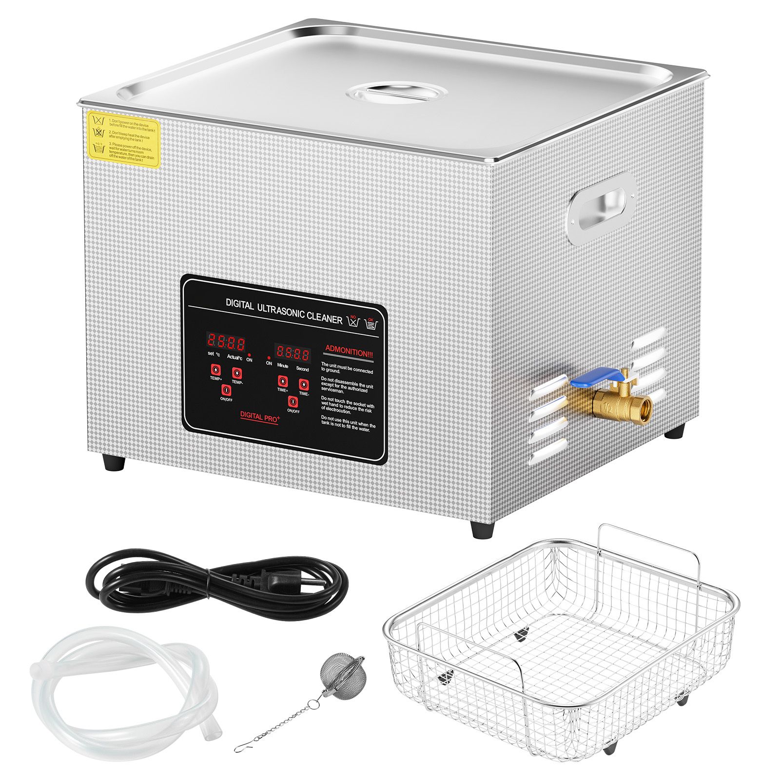 15-liter-ultraschallreiniger (360 W), Integrierter Timer Und Heizfunktion, 40 Khz, Mit Korb Für Uhren, Brillen, Schmuck, Prothesen Und Industrieteile