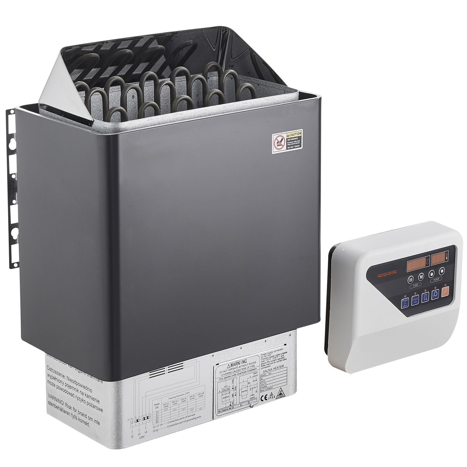 8kw Saunaofen, 400v 3n, Mit 3-stunden-timer Und Digitalem Regler, Für Räume Von 8-12 M³, Für Den Innen- Und Außenbereich, Max. 110°c, Ideal Für Zuhause, Spa Und Hotel.