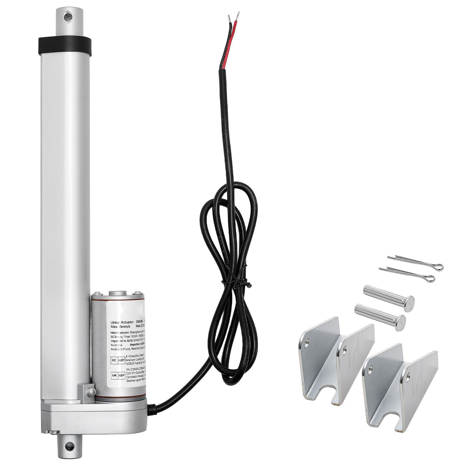 Elektrischer 12-v-stellantrieb, 203,2 Mm Hub, 15 Mm/s Geschwindigkeit, 1000 N Kraft, Schutzart Ip54 Wasserdicht, Mit Montagehalterung Für Schreibtisch, Stuhl, Fensteröffnung
