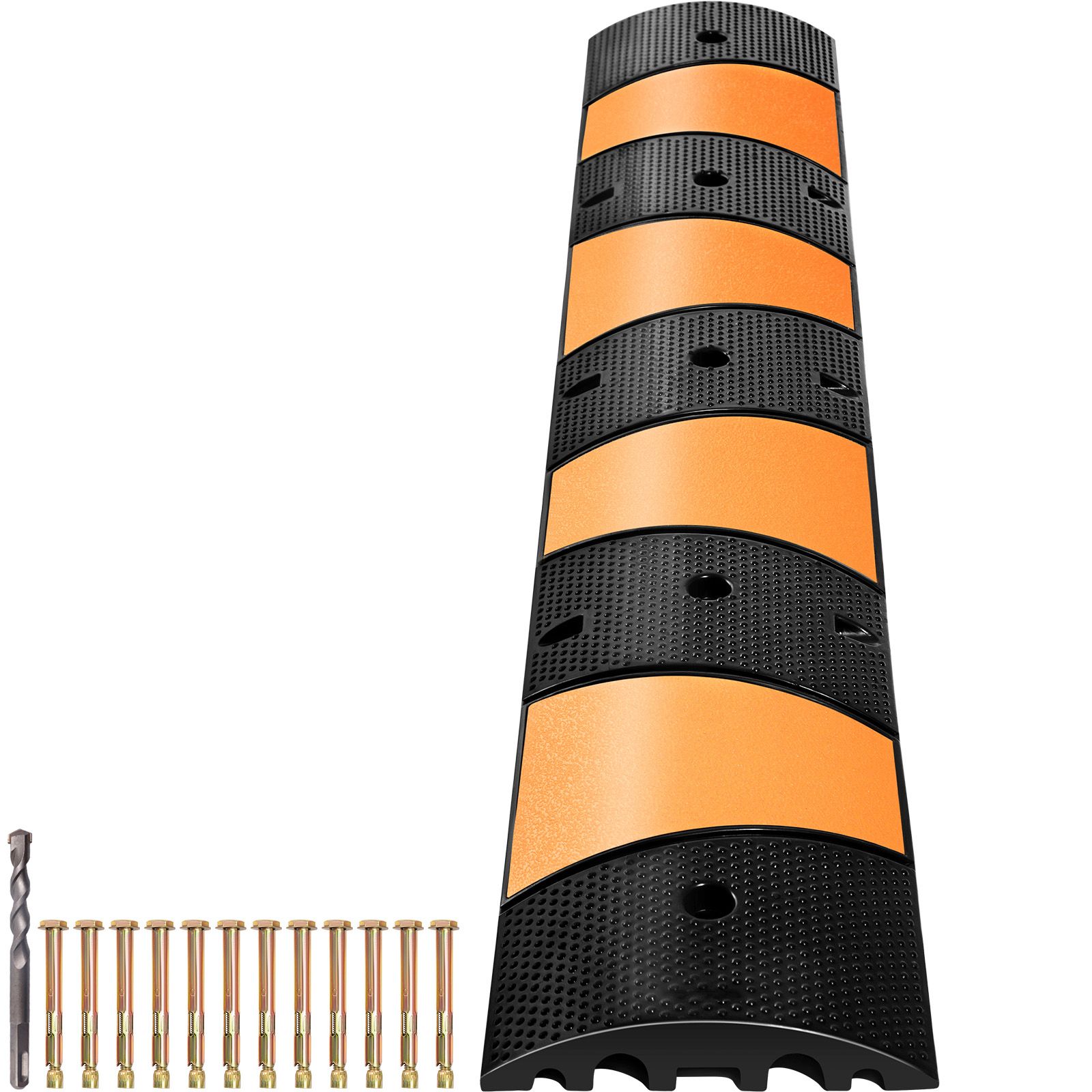 Zweispurige Gummischwelle, 2 Stück, 185 Cm Lang, Tragfähigkeit Bis Zu 10.000 Kg, Abmessungen 185 X 31 X 5,5 Cm, Geeignet Für Asphalt-, Beton- Und Schotterflächen – 1,8 M