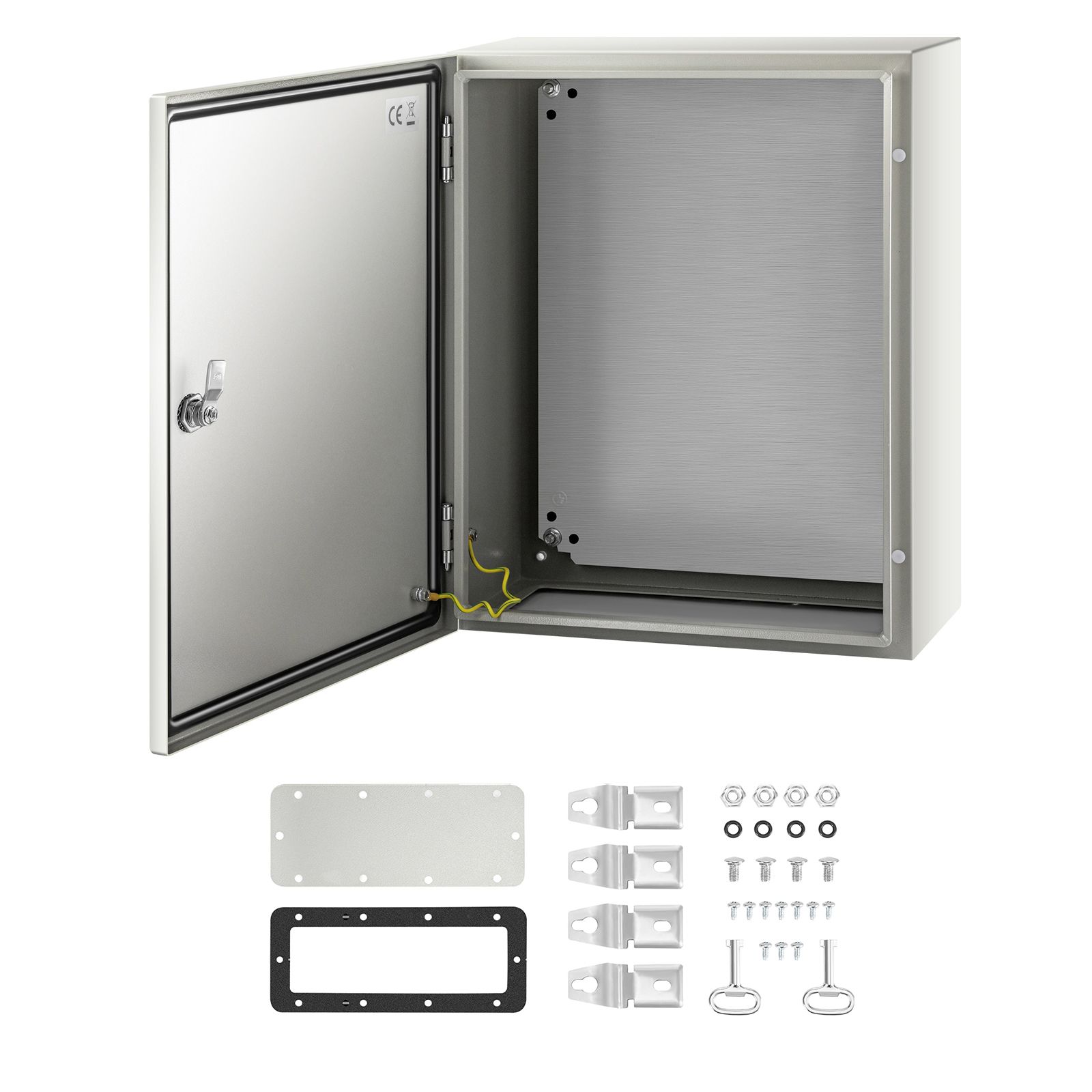 Nema 4x Stahl-elektroverteilerkasten, 50x40x20 Cm, Ip66 Wasser- Und Staubdicht, Für Den Innen- Und Außenbereich, Mit Montageplatte.