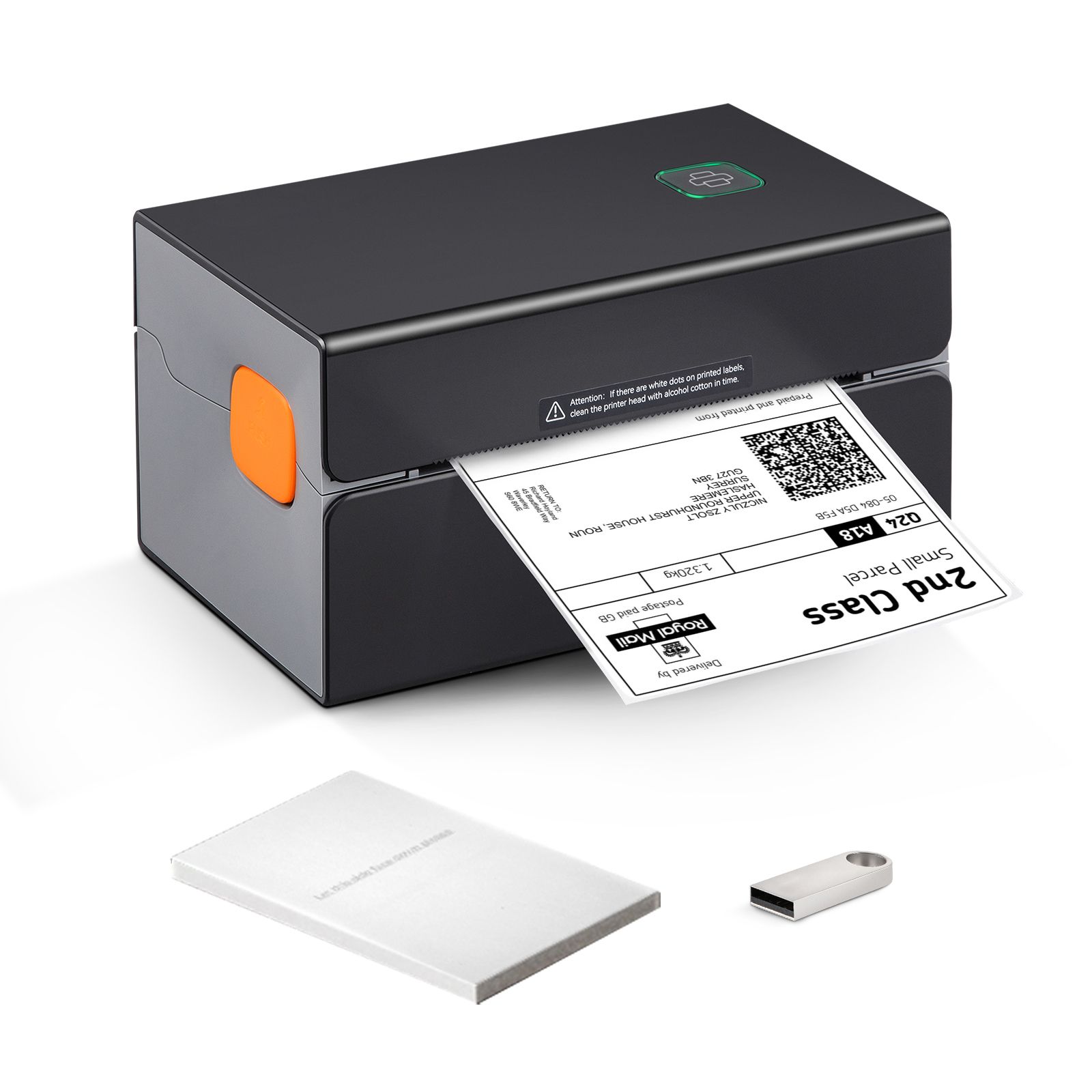 300-dpi-thermoetikettendrucker, Bluetooth, 4x6-kompatibel, Automatische Erkennung, Multisystem, Schwarz