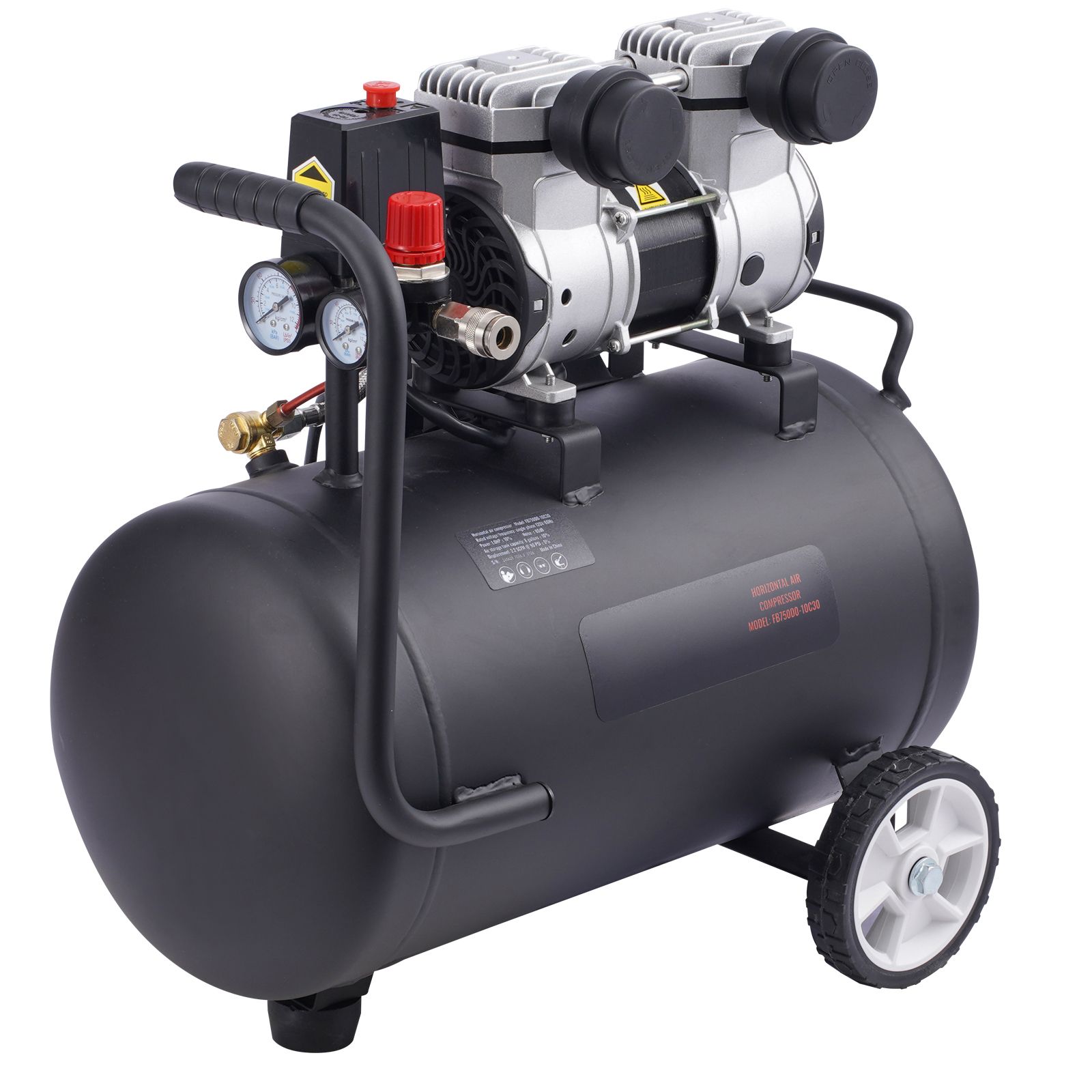 8-gallonen-luftkompressor, Stahltank, 1 Ps, 2,2 Cfm Bei 90 Psi, Maximaler Druck 120 Psi, Leise 80 Db, Tragbar, Für Autoreparaturen, Aufpumpen Und Lackieren.