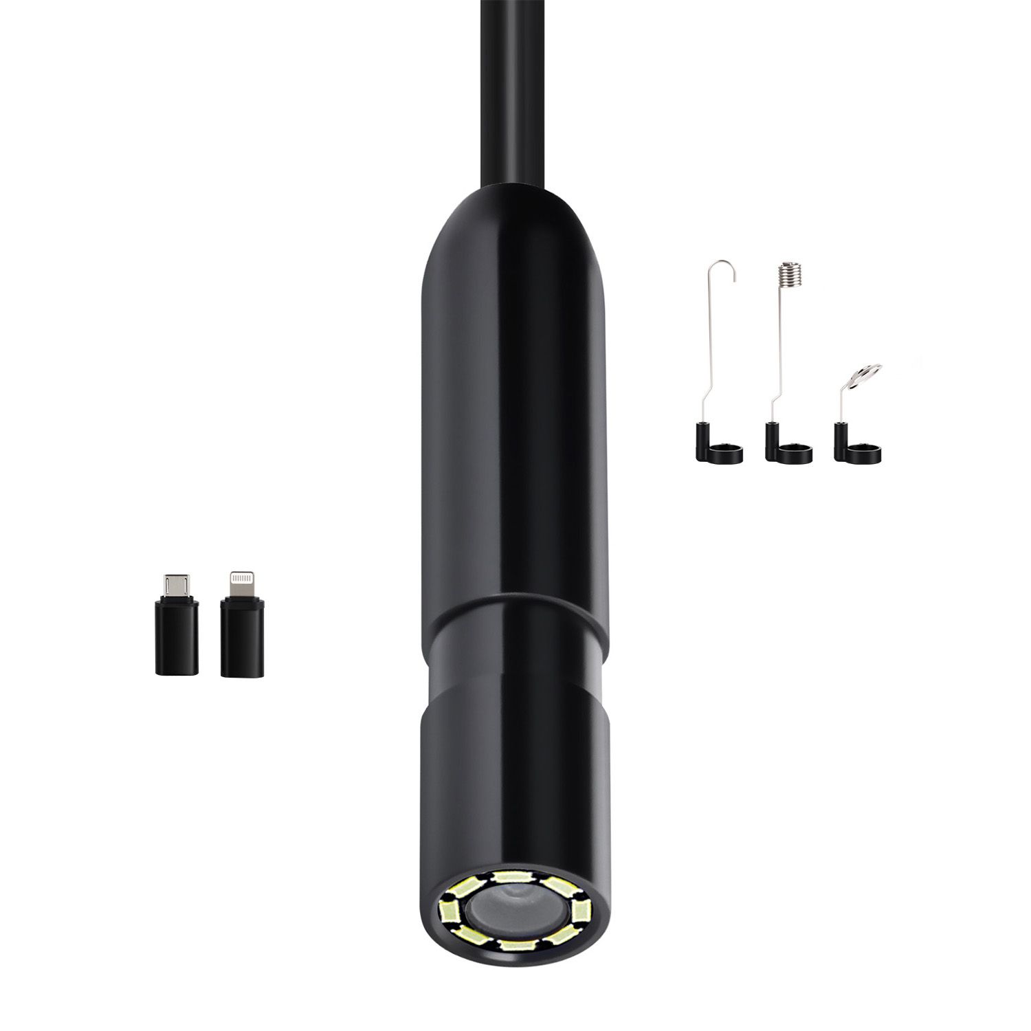1920p Hd-endoskopkamera, 8 Leds, 5 M Langes Halbstarres Kabel, Ip67, 2-facher Zoom, Kompatibel Mit Android/ios, Für Den Automobil- Und Sanitärbereich.
