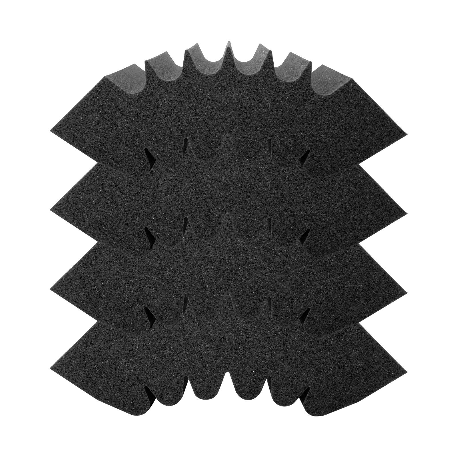 Akustikschaumstoffplatten, 4er-pack, 42 X 16 X 30 Cm, Hochdicht, Selbstklebend, Schwer Entflammbar, Schalldämmung Für Studios Und Decken, Schwarz
