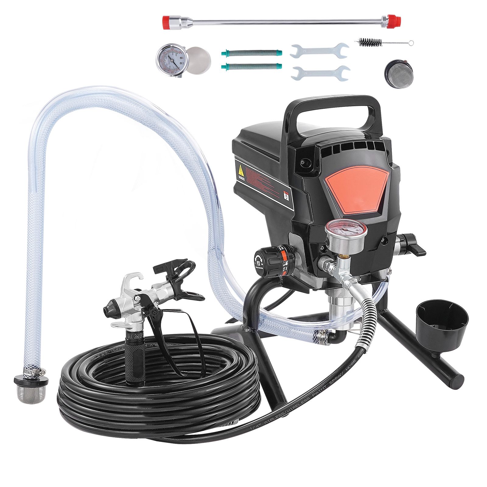 950w 3000psi Airless-farbpistole, Feines Und Gleichmäßiges Sprühbild, Für Innen- Und Außenbereiche, Möbel Und Zäune.
