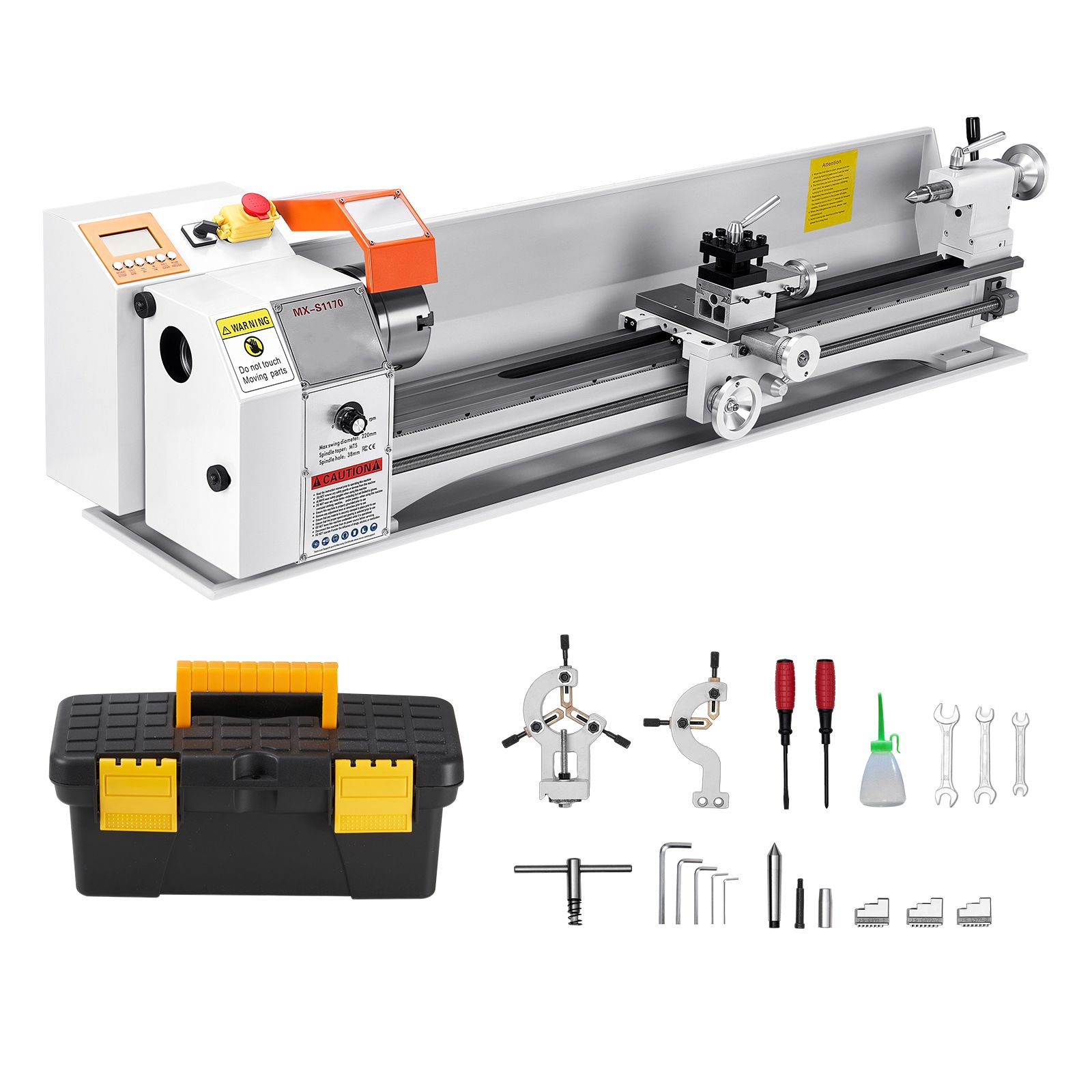 Metalldrehmaschine 220x1000 Mm, Präzisionsbett, Automatischer Vorschub, Variable Drehzahl 0-2500 U/min, 1250w Bürstenloser Motor, Ideal Für Präzisionsteile, Weichmetalle, Holz Und Kunststoffe.
