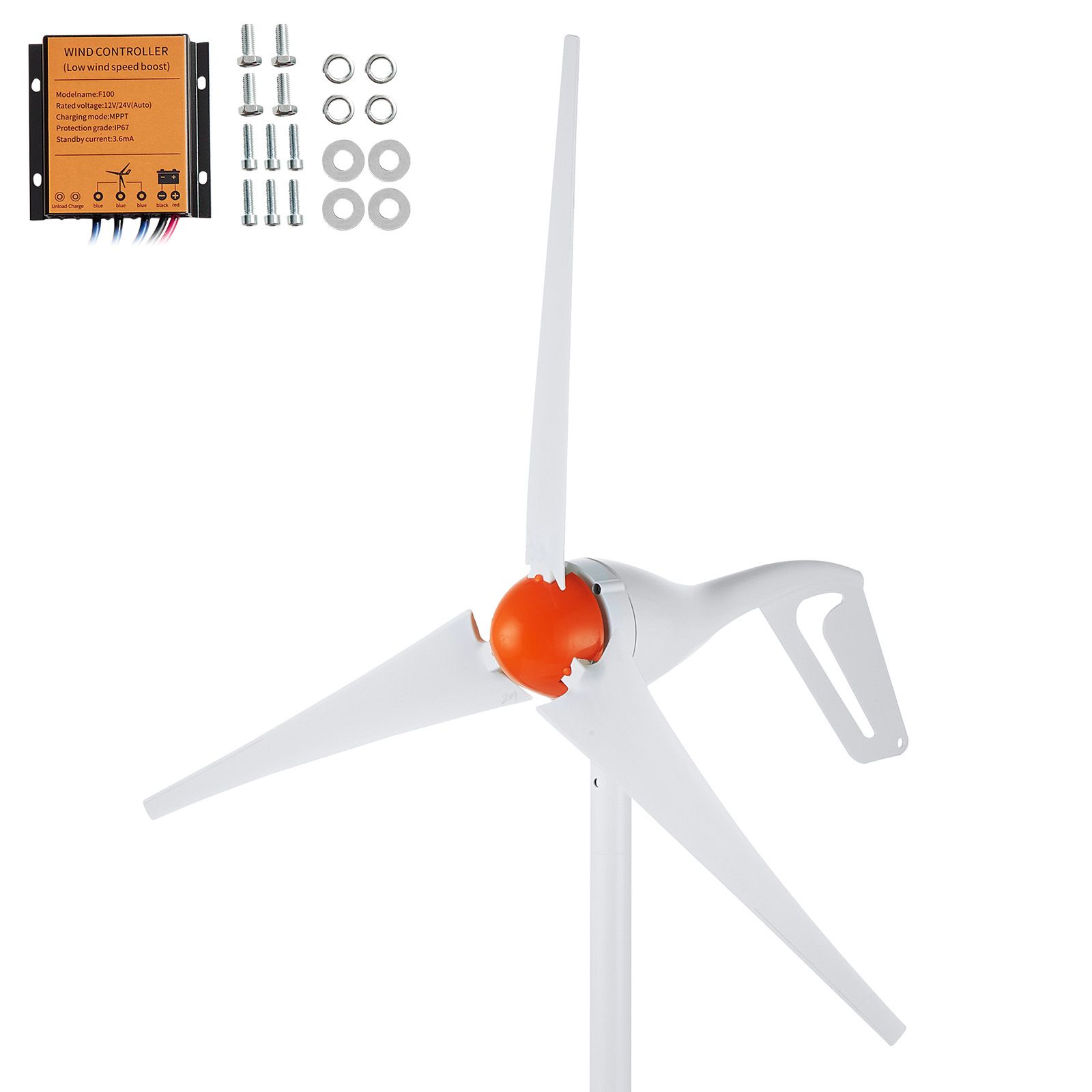 500w 12v Windgenerator, 3-blatt-set Mit Mppt-regler, Einstellbare Ausrichtung, 2,5 M/s Anlaufgeschwindigkeit, Ideal Für Haus, Bauernhof, Wohnmobil, Boot.