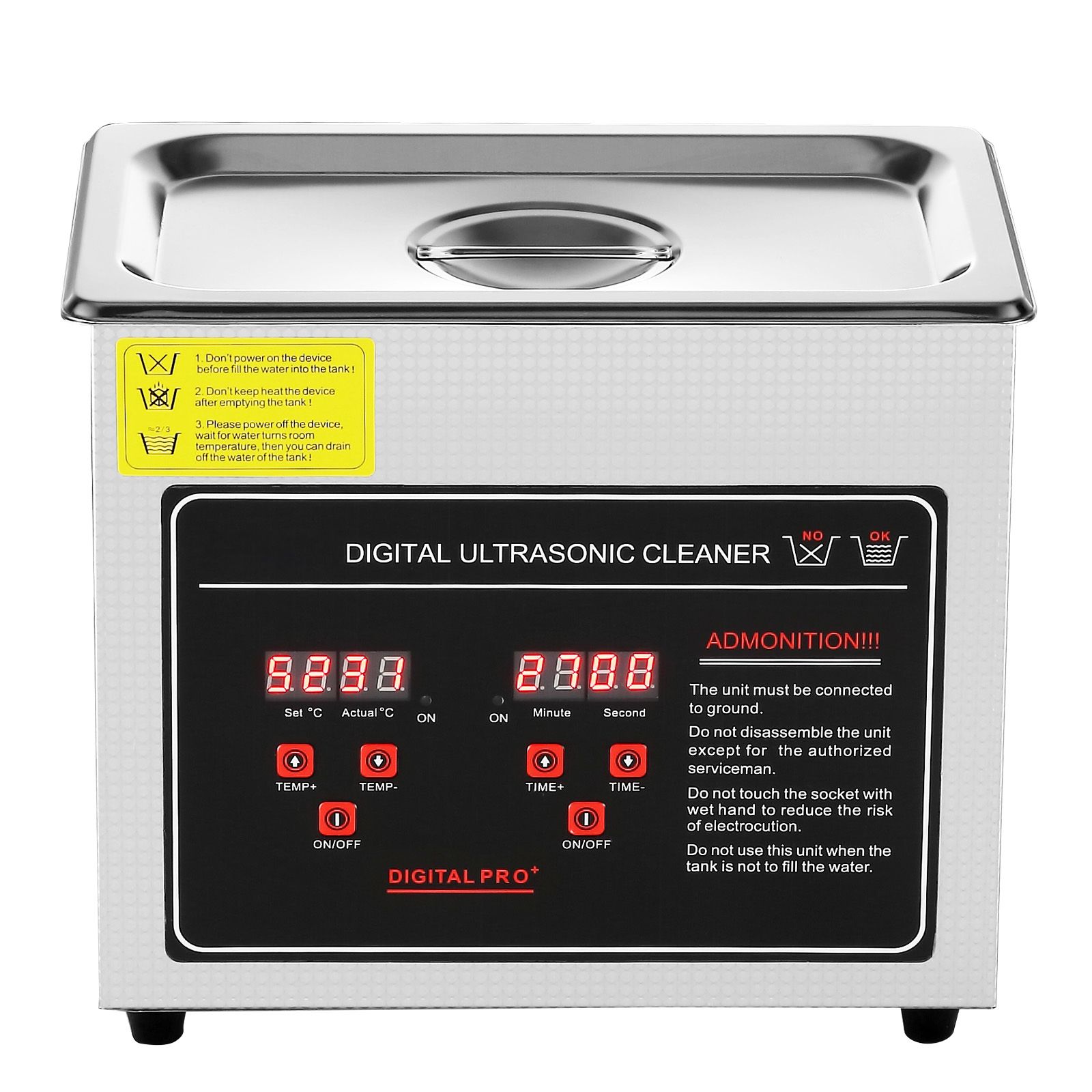 6-liter-ultraschallreiniger Mit Digitalem Timer Und Heizfunktion, Edelstahl, Für Schmuck, Brillen, Uhren, Kleinteile Und Leiterplatten.