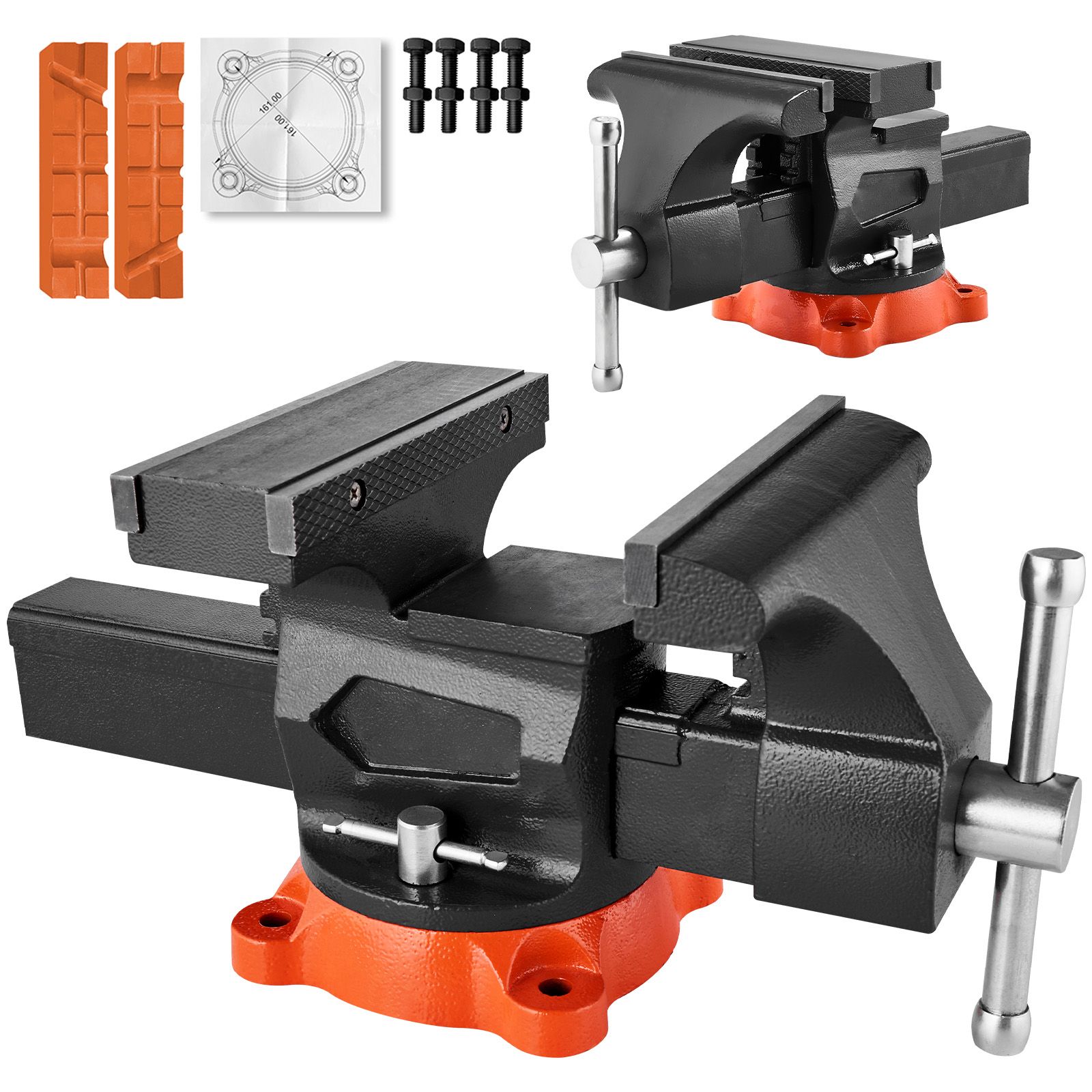 Schraubstock, 203 Mm Backen, 203 Mm Maximale Öffnung, 360° Drehbarer Fuß, 94 Mm Tiefe, Robustes Sphäroguss, Für Den Einsatz Unter Hoher Belastung.