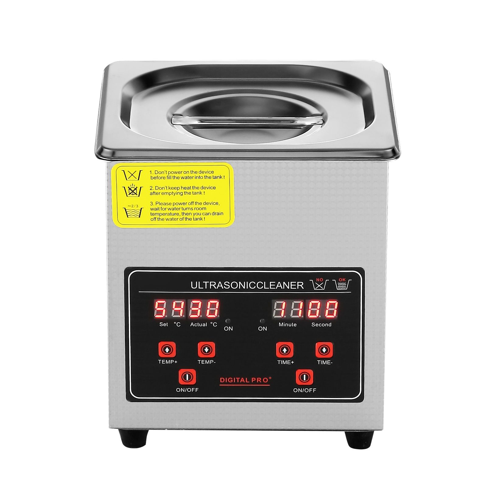 2-liter-ultraschallreiniger Mit Digitaltimer Und Heizfunktion, Edelstahl, Für Schmuck, Brillen, Uhren, Ersatzteile Und Leiterplatten