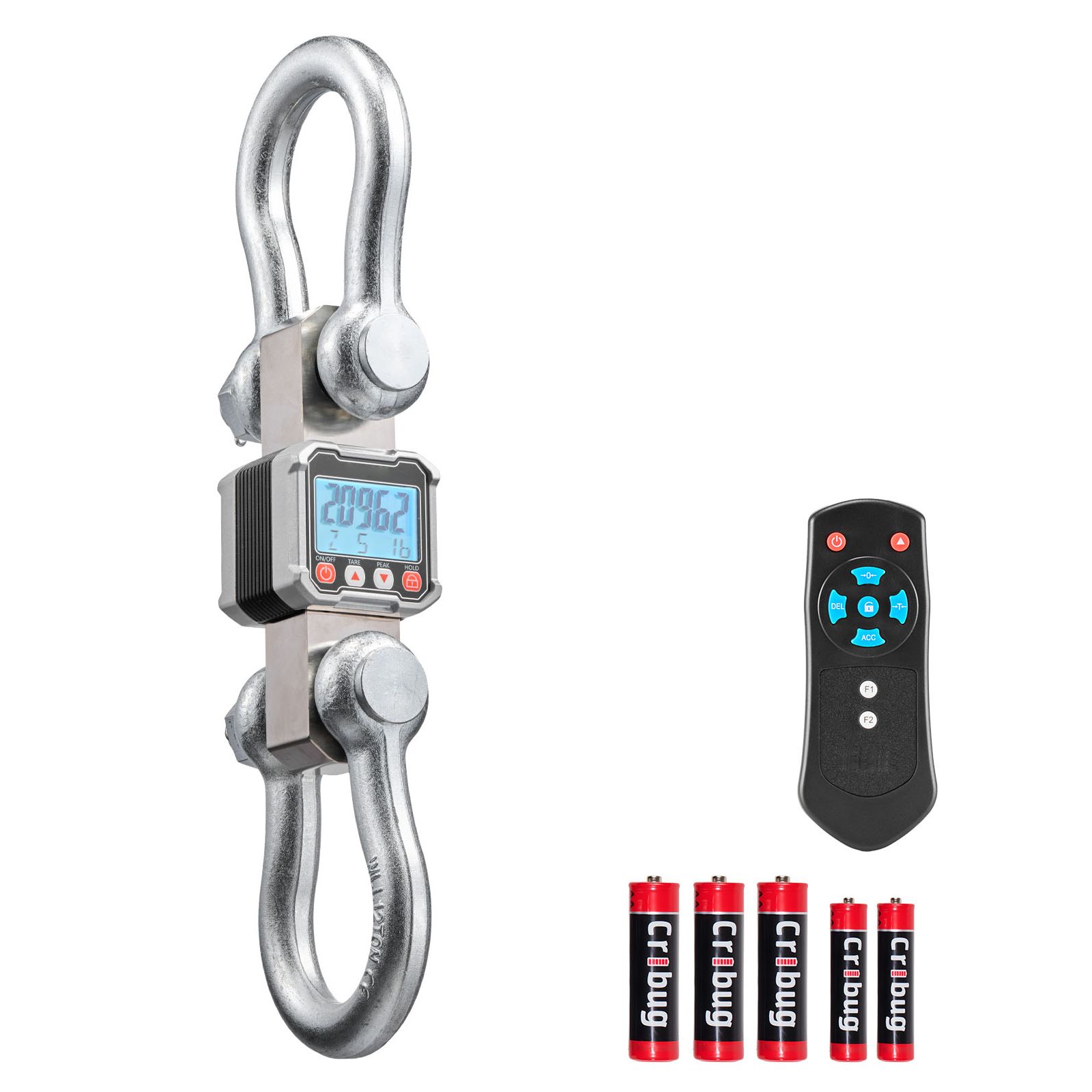 10t Industriewaage Für Baustellen, Aufhängehaken, Lcd-anzeige, Aluminiumguss, Fernbedienung, 2kg Genauigkeit, Mehrere Einheiten.