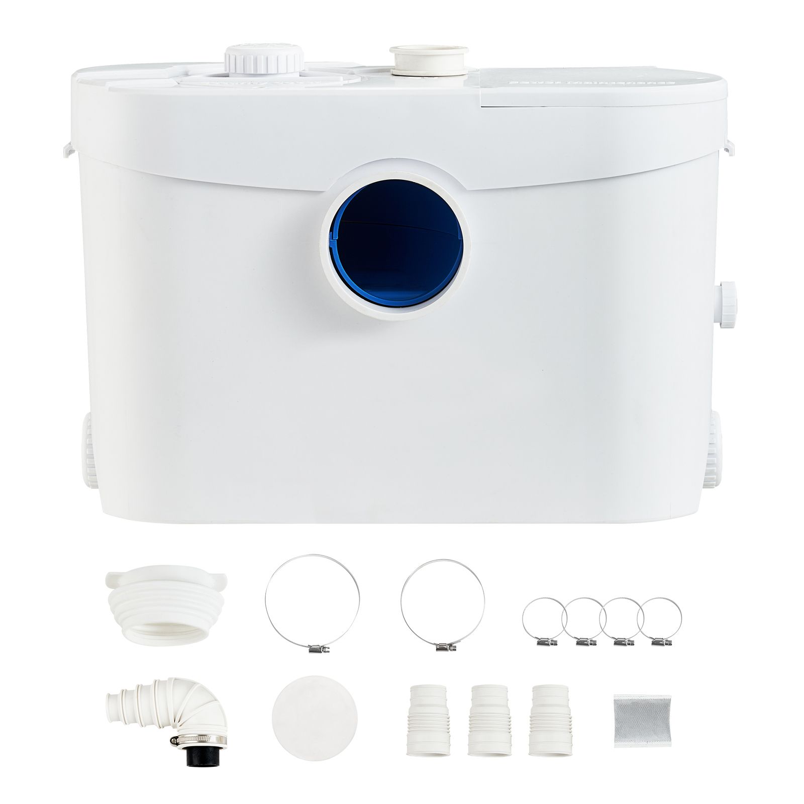 Sanitär-hebepumpe 700w, Fördermenge 9600 L/h, Förderhöhe 10 M, 3 Einlässe, Für Toiletten, Keller, Küche, Waschbecken, Dusche, Badewanne.