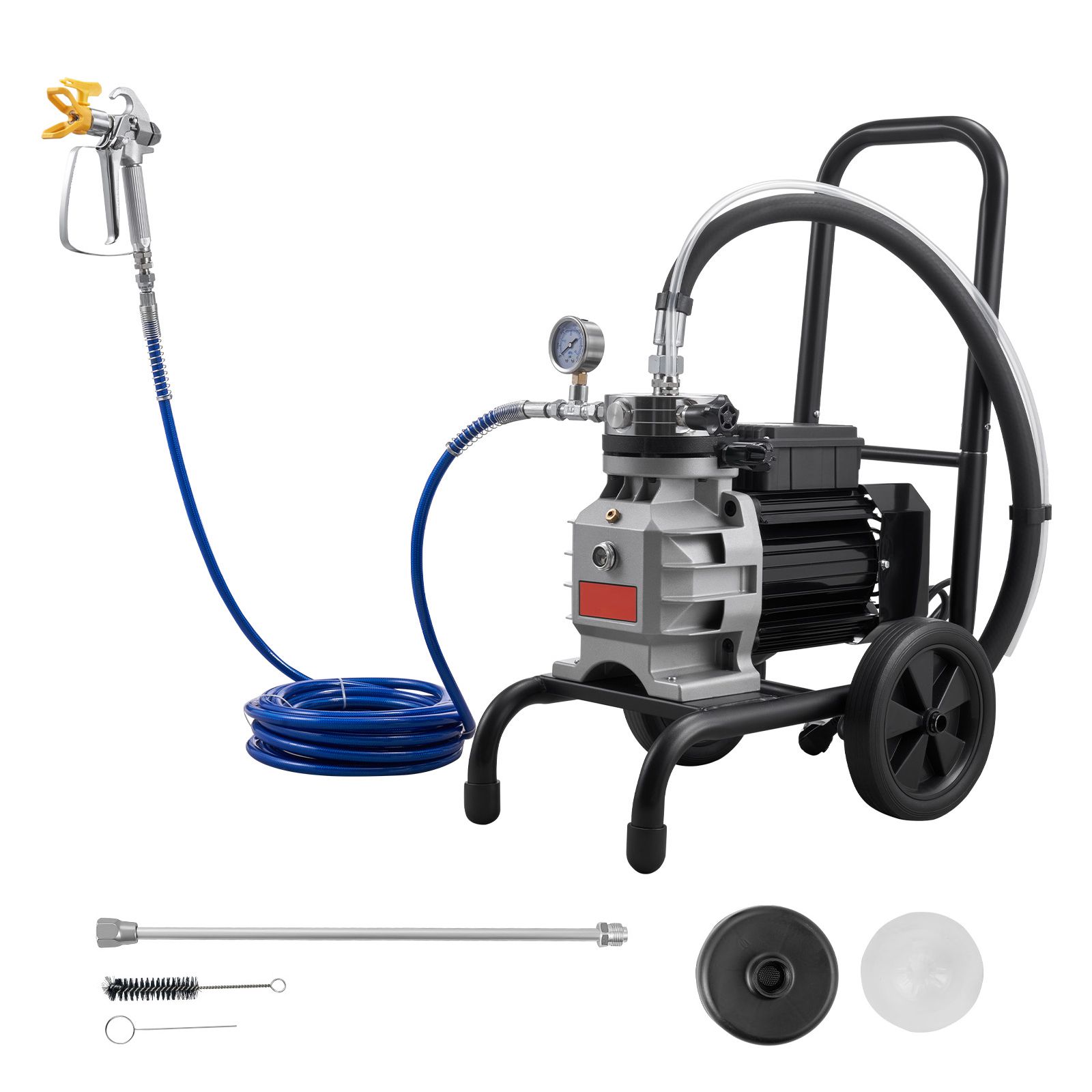 Airless-membranspritzpistole, 1100 W, Hochdruck 2200 Psi, Mit Verlängerung, Reinigungsnadel Und Bürste, Für Innen- Und Außenanstriche.