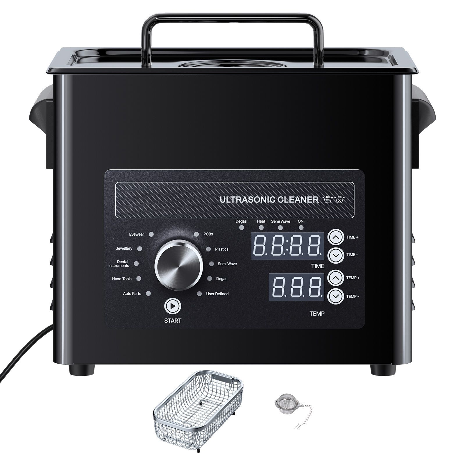 3-liter-ultraschallreiniger, Professionelles, Rotationsgesteuertes Gerät, Edelstahl Mit Korb Und Reinigungskugeln, Für Uhren, Rasierer, Schmuck, Münzen Und Mehr.