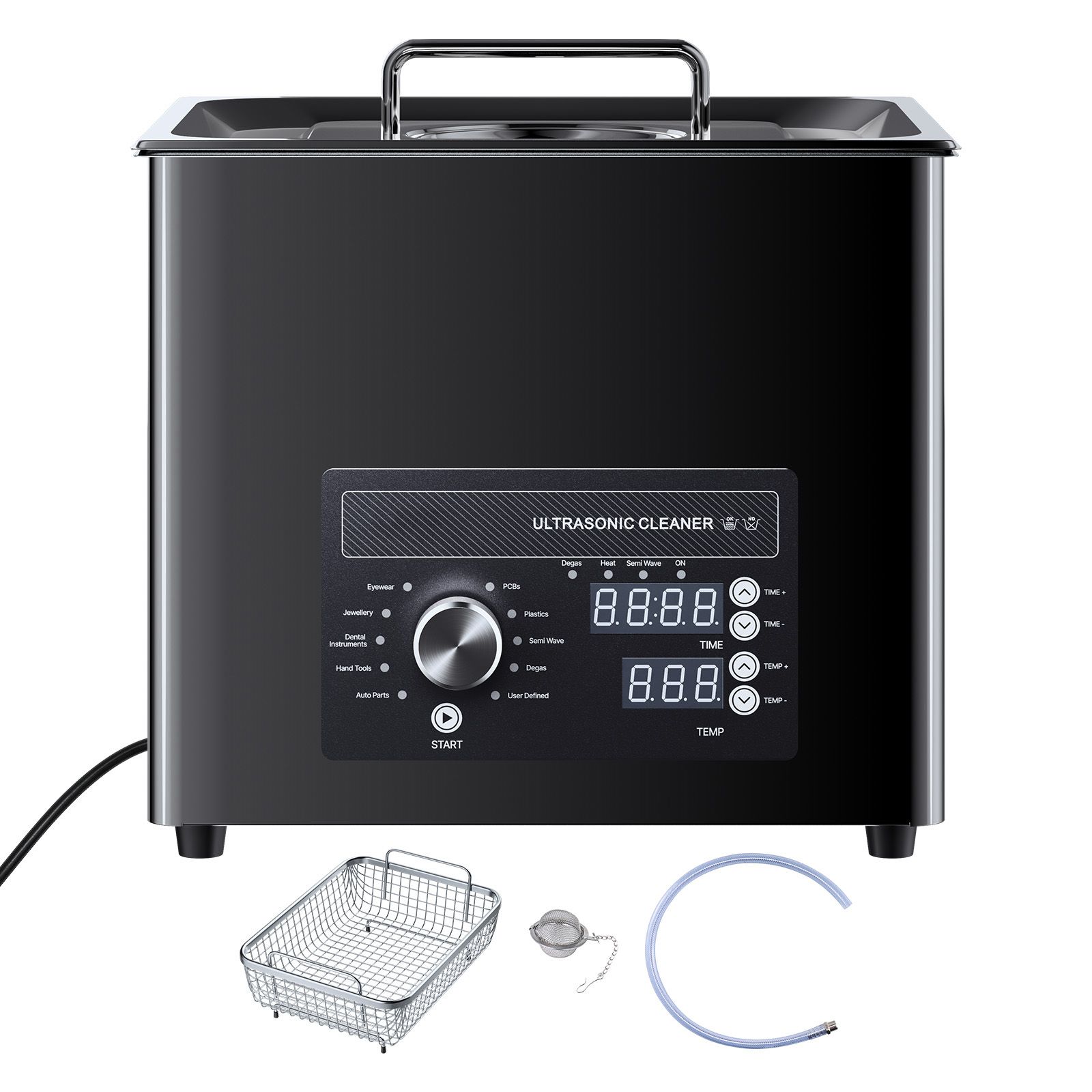 10-liter-ultraschallreiniger, Professionelles Gerät Mit Druckknopfsteuerung, Edelstahl Mit Korb Und Reinigungsperlen, Für Uhren, Rasierer, Schmuck, Münzen Und Mehr