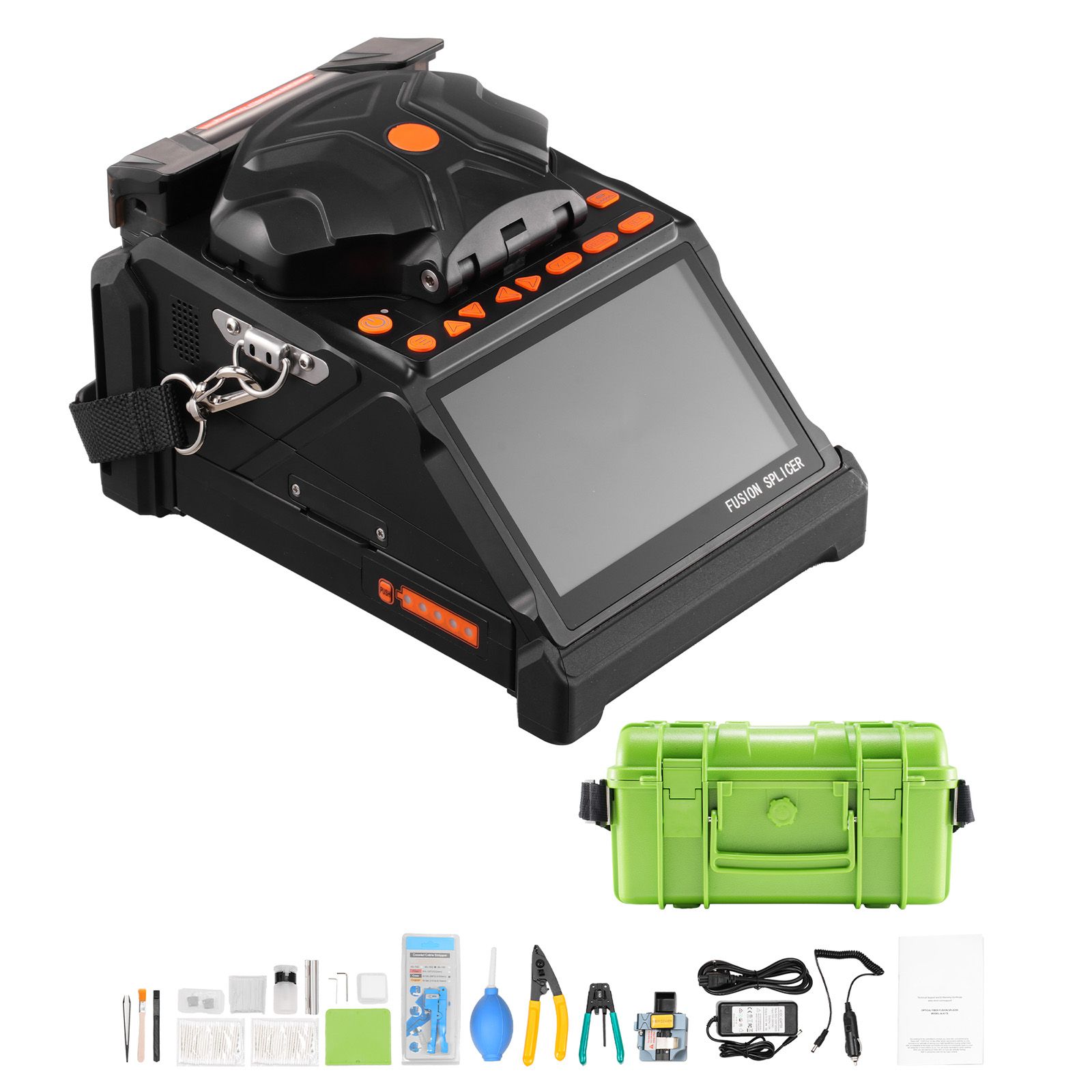 6-motor-glasfaserfusionsspleißgerät, Kern- Und Mantelausrichtung, 6s Schnelle Fusion, 13s Aufheizzeit, 5"-lcd-bildschirm, 3-in-1-faserhalter, 7800mah-akku Für Sm-, Mm-, Ds- Und Nzds-fasern.