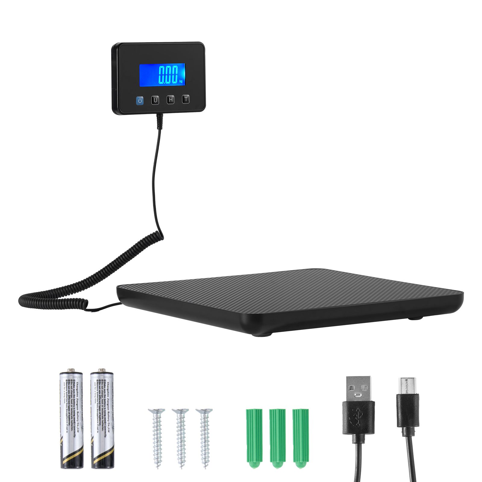 Digitale Briefwaage Bis 200 Kg, Genauigkeit 10 G/100 G, Halte-/tara-funktion, Lcd-display, Für Pakete Und Gepäck, Inklusive Batterien Und Kabel