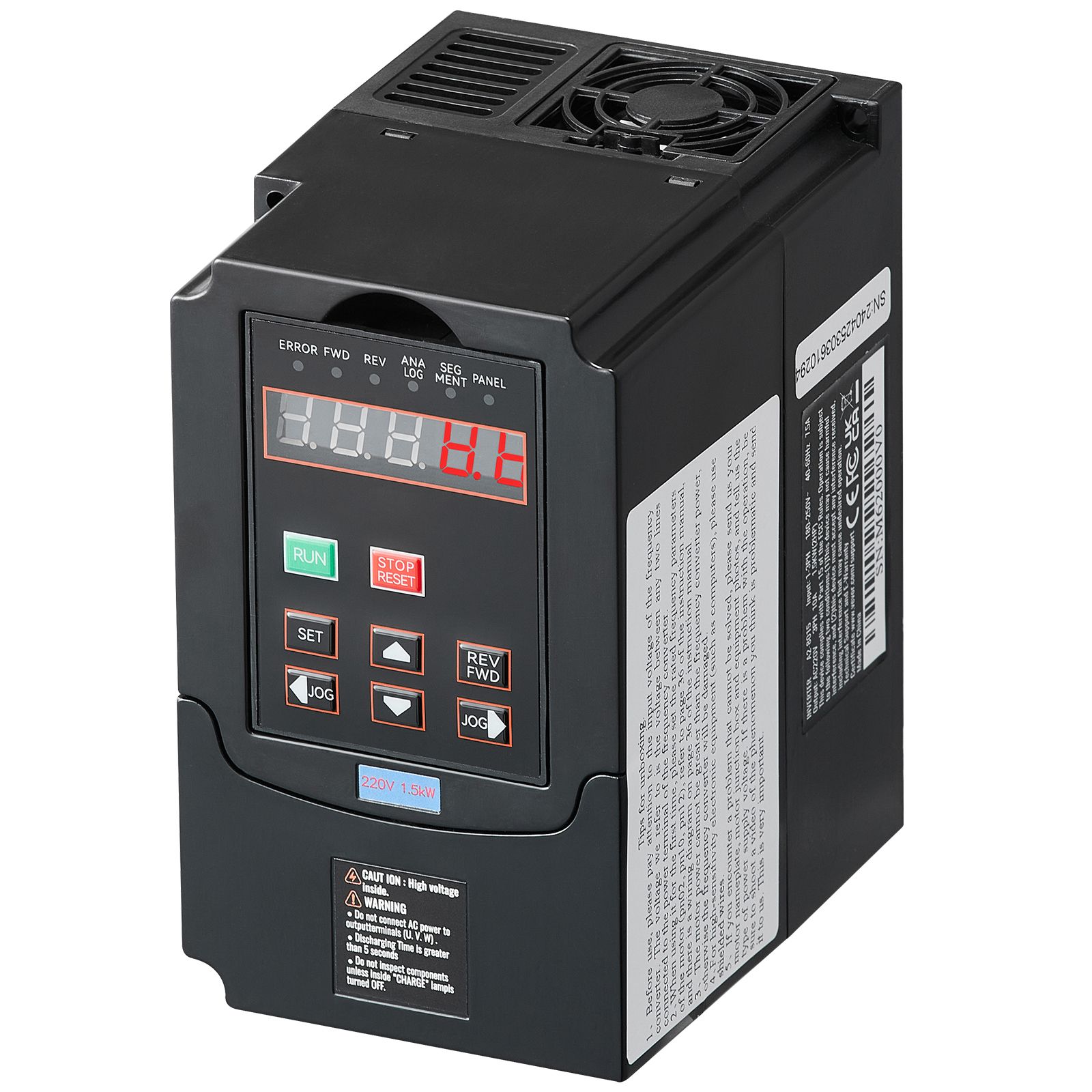Frequenzumrichter 2cv 1,5kw, 7,5a, Dreiphasiger 220v-ausgang, 1/3-phasiger 220v-eingang, 40-60hz-eingang, 0-400hz-ausgang, Cnc-motordrehzahlregelung.