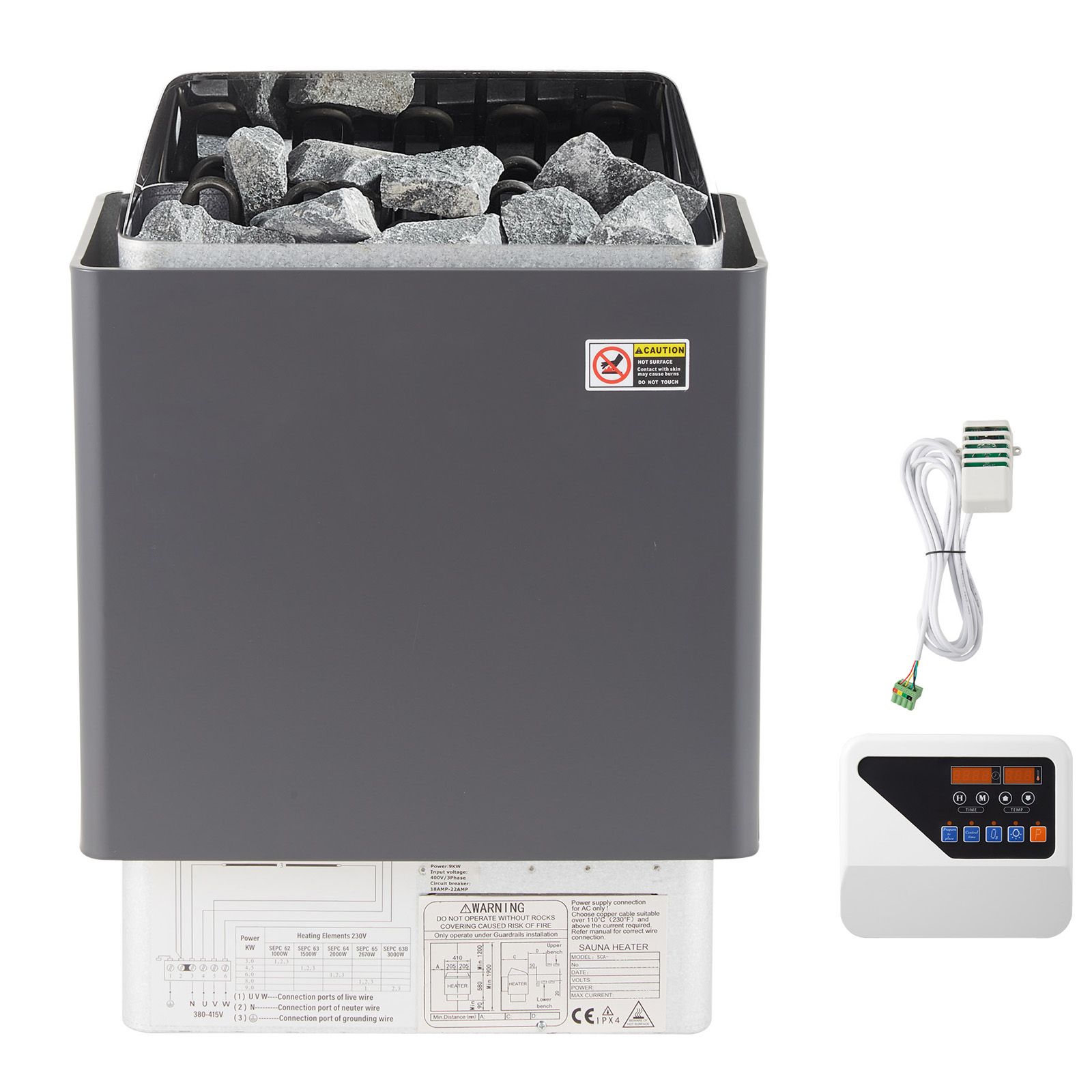 Kw Elektrische Sauna Mit Externer Steuerung, Edelstahl, Für Räume Von 9 Bis 13 M³.