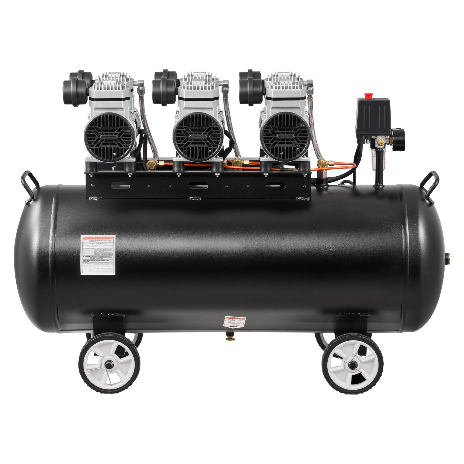 100l, 3kw Ölfreier Luftkompressor, 198 L/min Bei 6,2 Bar, Max. 8 Bar, Auf Rädern Für Autoreparaturen, Aufpumpen, Lackieren, Nageln.