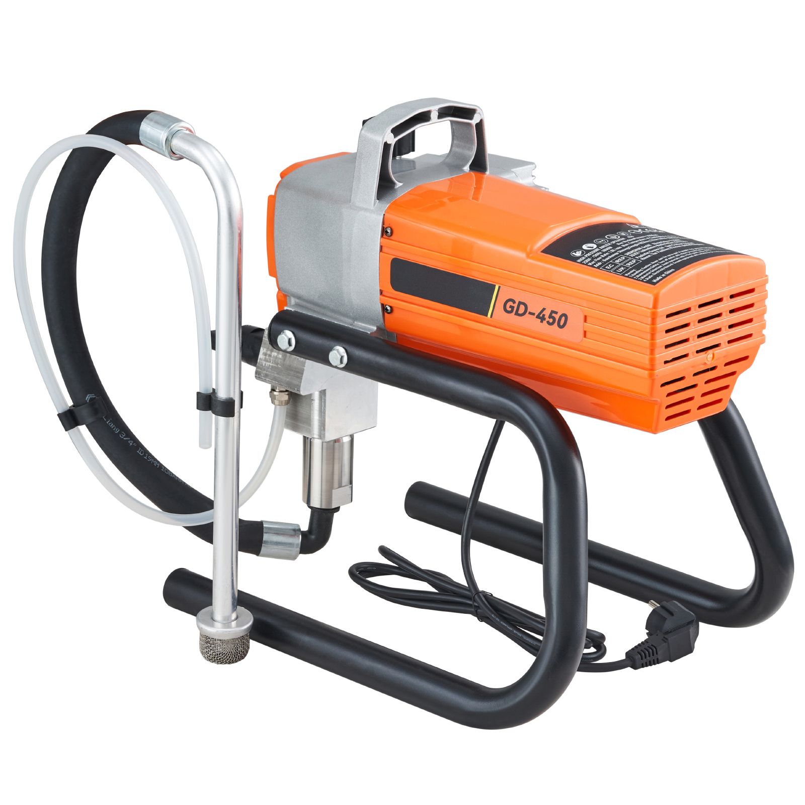 1800-watt-airless-elektro-farbpistole, Einstellbarer Druck Für Wände, Decken, Holz Und Metall.
