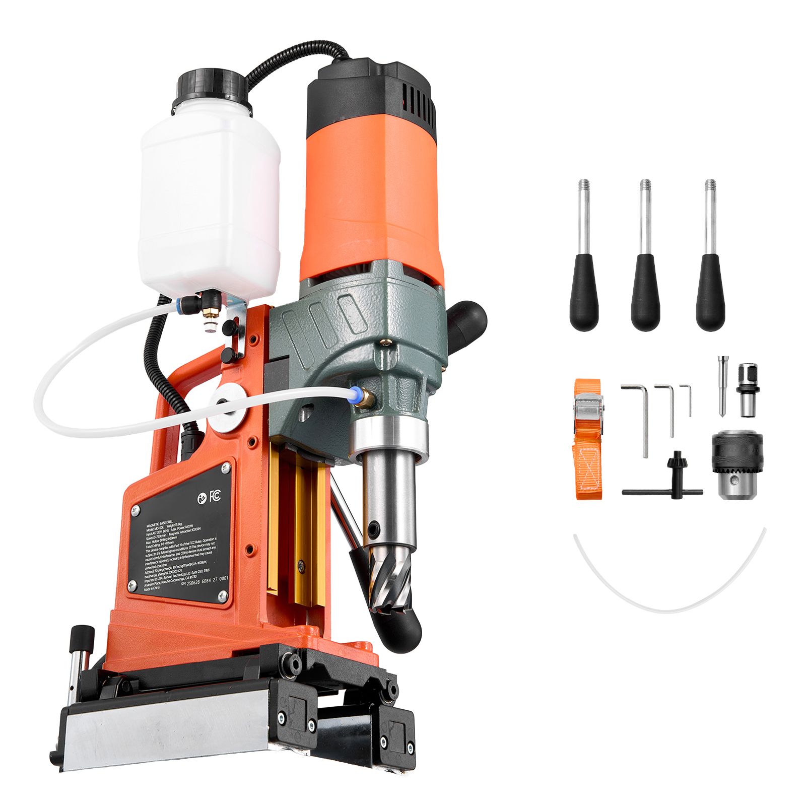 Magnetbohrmaschine 1400w, 50mm Bohrdurchmesser, Drehzahl 0-850 U/min, Reversible Drehrichtung, Für Metalloberflächen, Industrieller Und Heimwerkergebrauch.