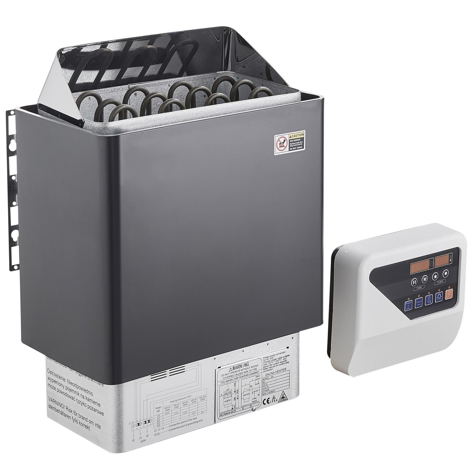 6-kw-saunaofen, 400-v-drehstrom-elektroofen, 3-stunden-timer, Digitalregler, Ideal Für 5–9 M³, Für Zuhause, Hotel Und Spa, Bis 110 °c