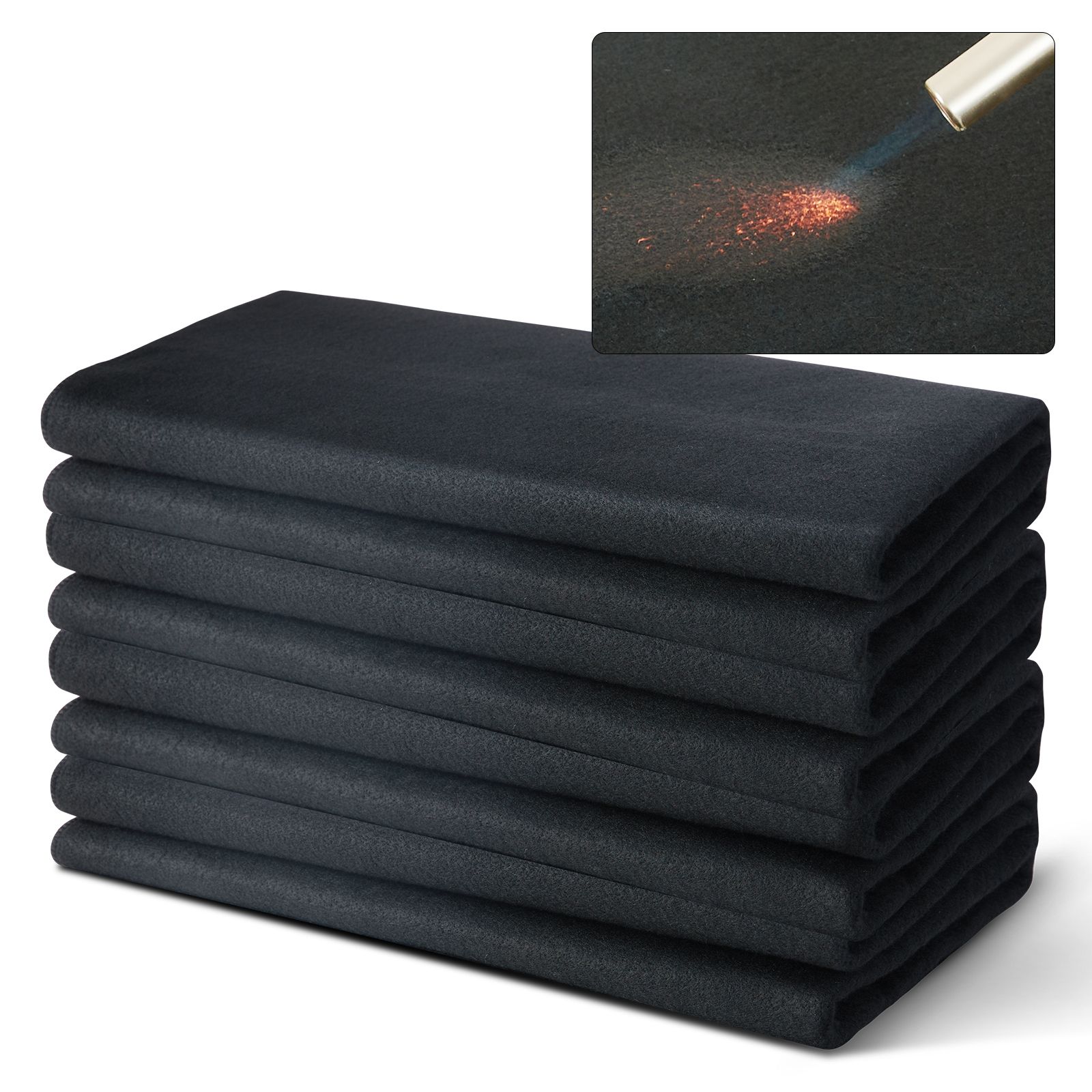 Schweißdecke Aus Kohlenstofffilz, 4er-packung, 950 X 910 Mm, Schwer Entflammbar, Hitzebeständig Bis 982°c, Zuschneidbar, Wärmedämmung Für Schweißarbeiten.