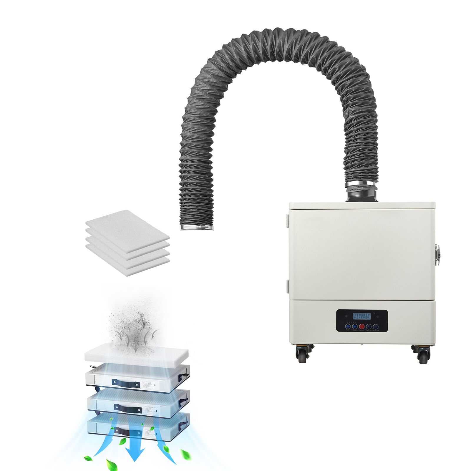 Schweißrauchabsaugung, 459 M³/h, Bürstenloser 280-w-motor, 4-stufige Filtration, 10 Geschwindigkeiten Und Fernbedienung Zum Hartlöten, Gravieren Und Für Heimwerker-schweißarbeiten.