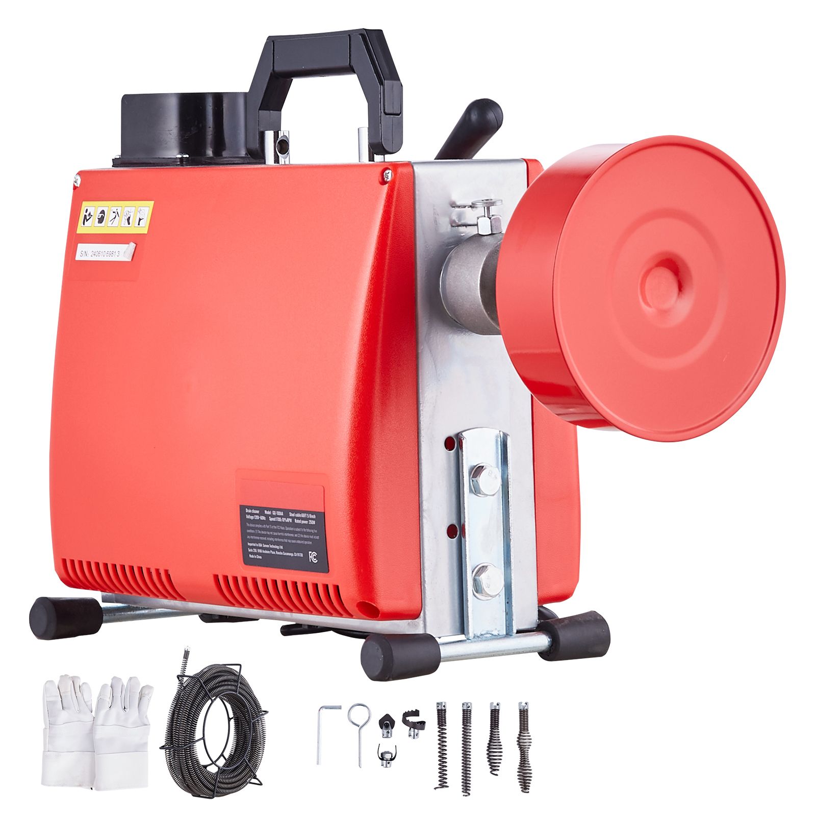 Elektrischer Abflussreiniger 20 M X 16 Mm 250 W, Manuelle Abflussspirale