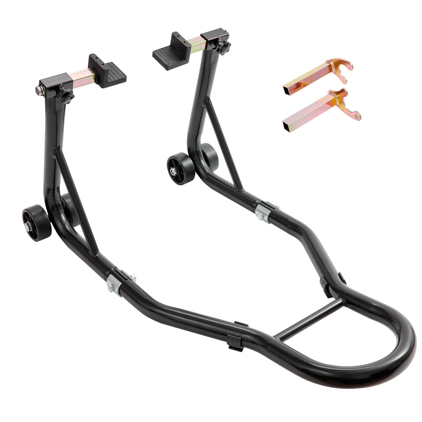 Hinterrad-motorradständer, U- Und L-gabel Mit Federn, 390 Kg Tragkraft, Schwerlast-motorradheber, Schwarz, Kompatibel Mit Suzuki, Yamaha, Honda Und Kawasaki
