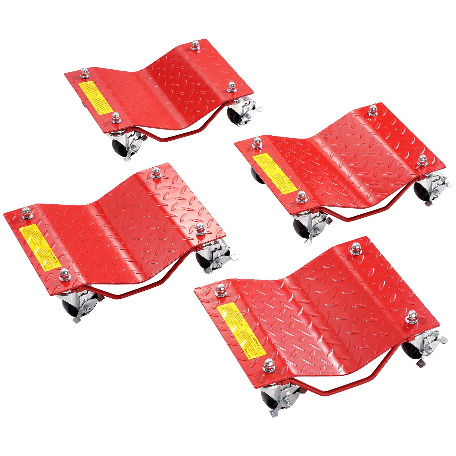 Radwagen, Tragfähigkeit 8000 Lb, Hochbelastbarer Stahl, Mit Bremsen, Für Autos, Lastwagen, Anhänger, Motorräder Und Boote, 4er-set, Rot.
