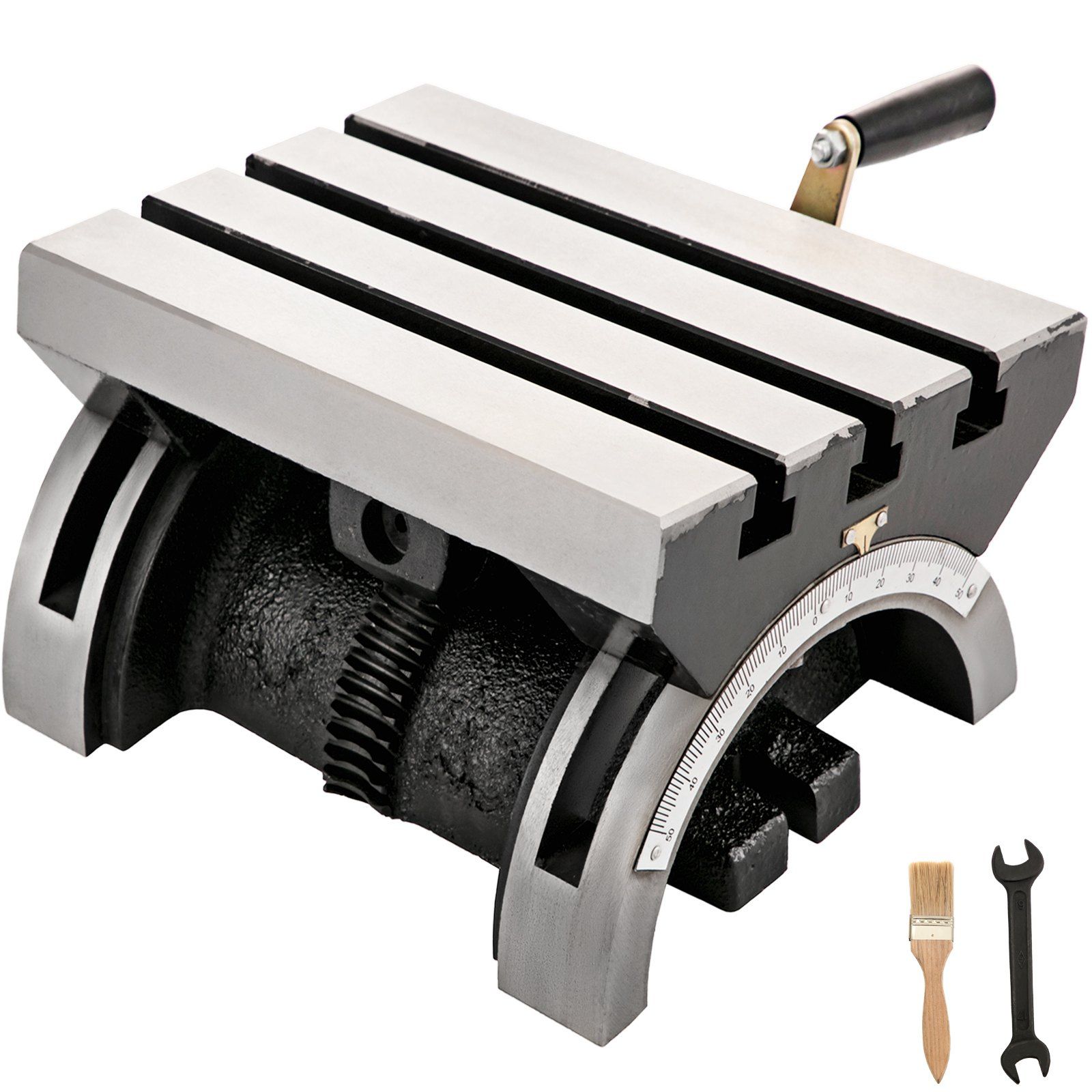 Neigbarer Frästisch 25,4 X 17,8 Cm, Einstellbarer Winkel 0-80°, Mit 3 T-nuten Und Verstellbarer Kurbel, Robust.