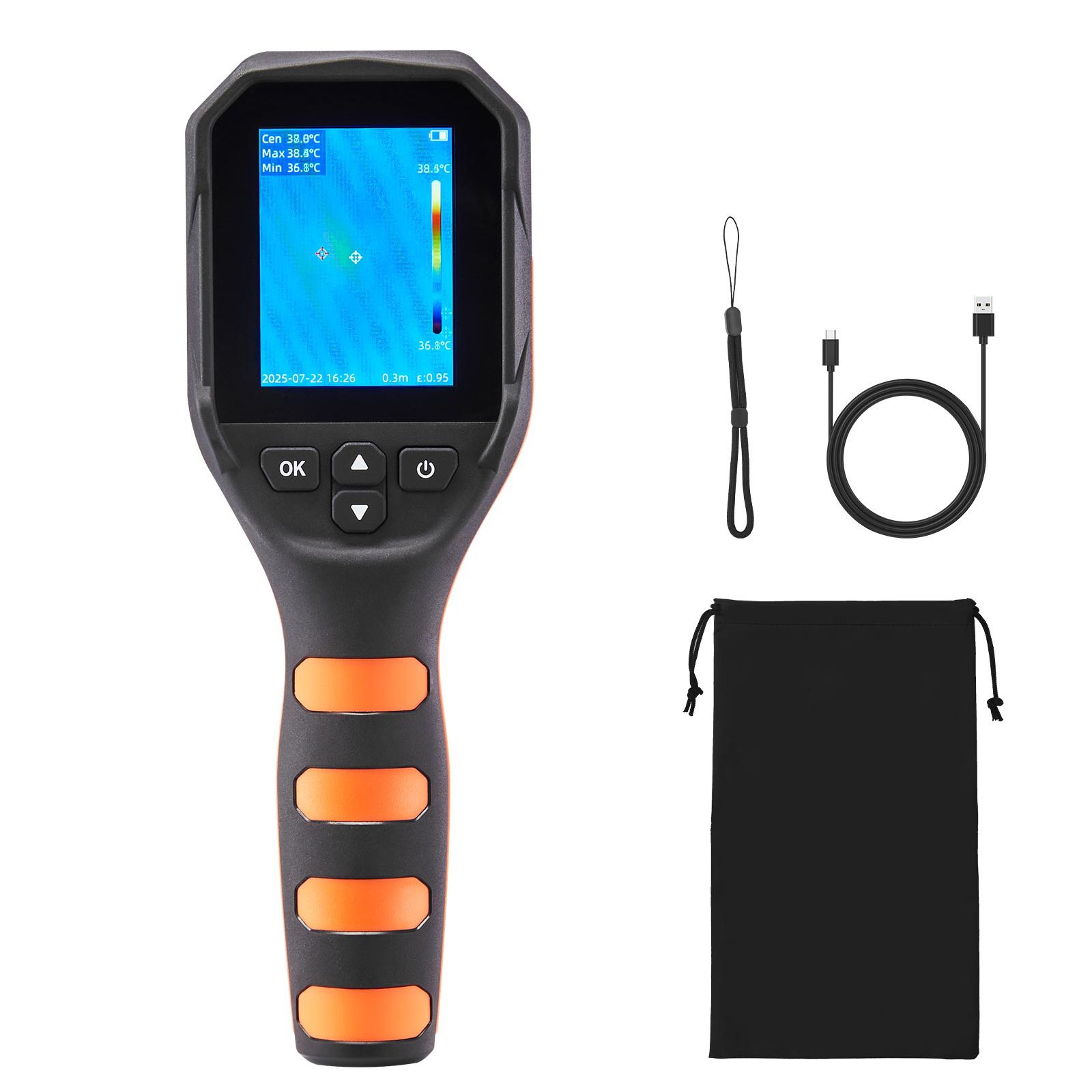 320x240 Tisr Wärmebildkamera, 256x192 Ir-auflösung, 2mp Sichtkamera, 25 Hz, -20°c Bis 550°c, 4 Bildmodi, 6 Farbpaletten.