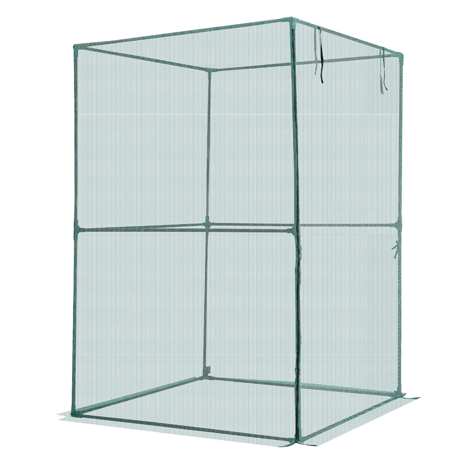 Pflanzenschutzkäfig, 1,2 X 1,2 X 1,8 M, Zelt Mit Reißverschluss, Winddicht, Einfache Montage, Abdeckung Für Den Gemüsegarten