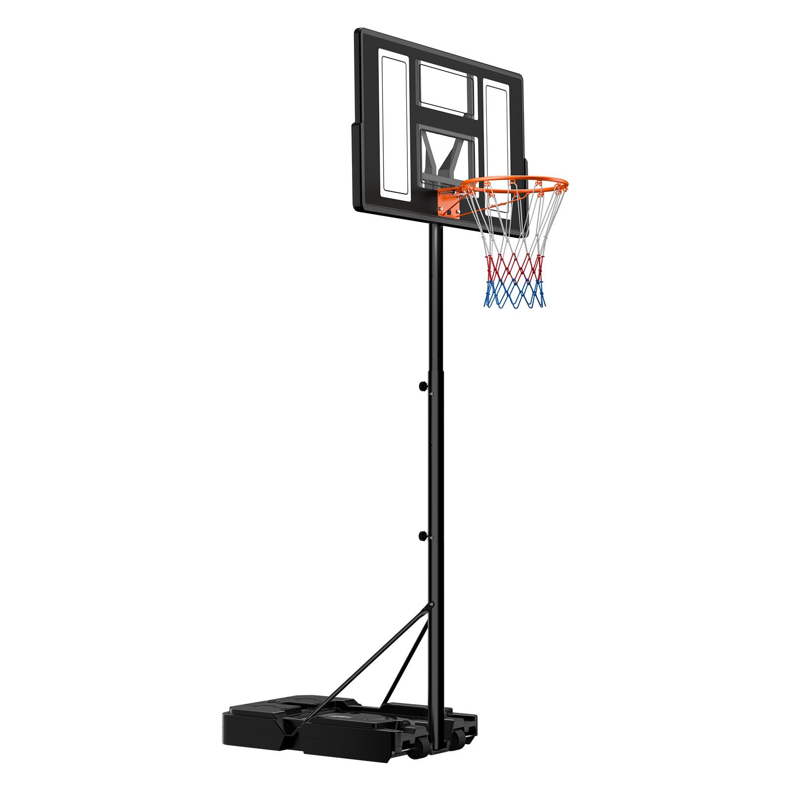 Tragbarer Basketballkorbständer, Verstellbarer Korb Von 1,35 Bis 3,05 M, Mit Integrierten Rollen, Für Kinder, Jugendliche Und Erwachsene, Ideal Für Einfahrten Und Pools