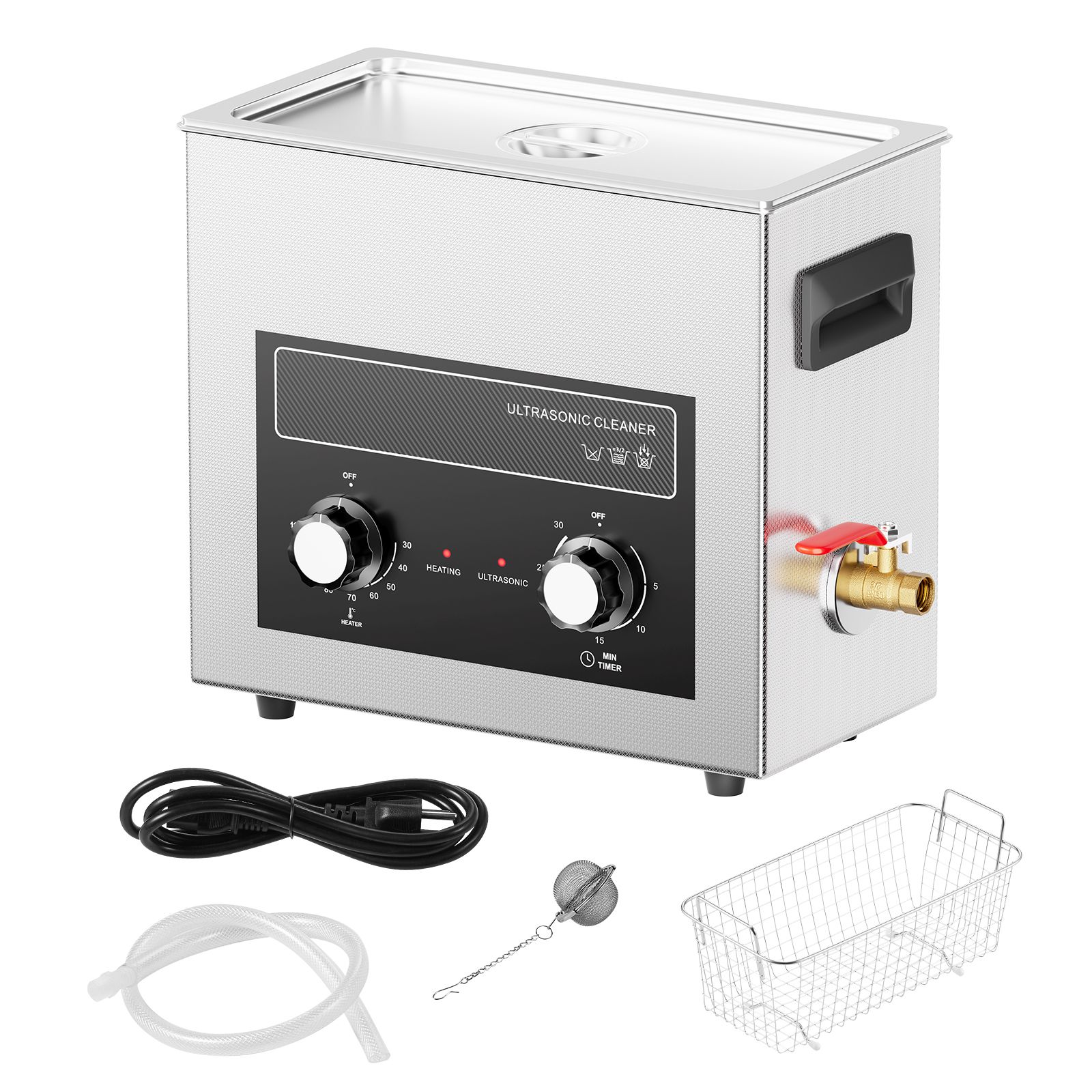 6-liter-ultraschallreiniger Mit Heizfunktion Und Timer, 180 W, Inklusive Korb, Für Schmuck, Brillen, Münzen Und Werkzeuge