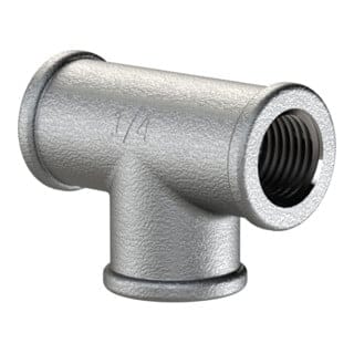 T-Stück 130, I/I/I, Rp 3/4", Temperguss schwarz feuerverzinkt