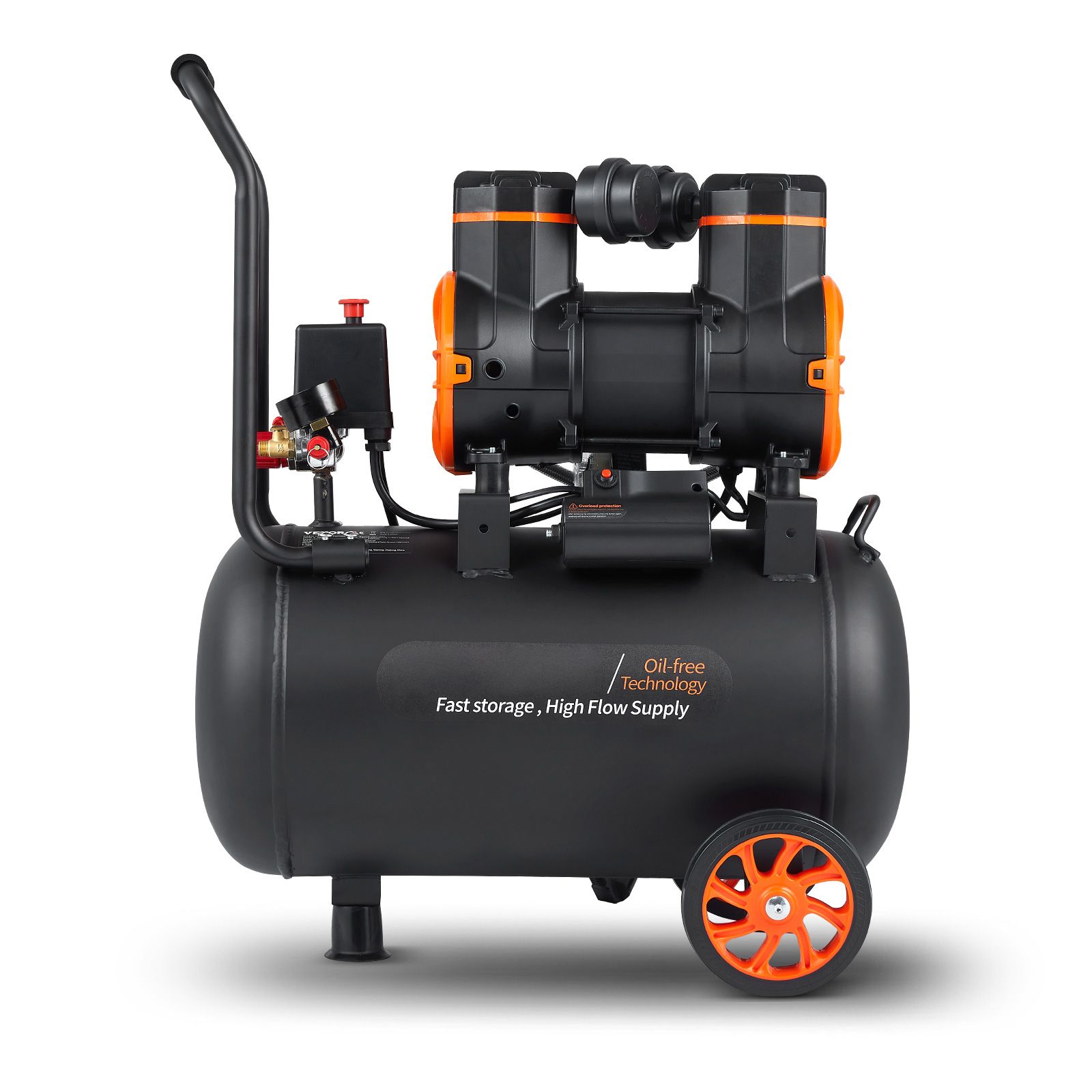 35,2-liter-luftkompressor, 1800 W, 5,12 Cfm Bei 90 Psi, 70 Db, Leise, Ölfrei