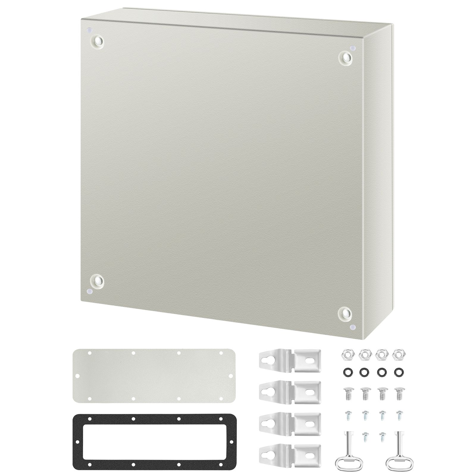 Nema 4x Stahl-elektroverteilerkasten, 60x60x20 Cm, Ip66 Wasser- Und Staubdicht, Für Den Innen- Und Außenbereich, Mit Montageplatte.