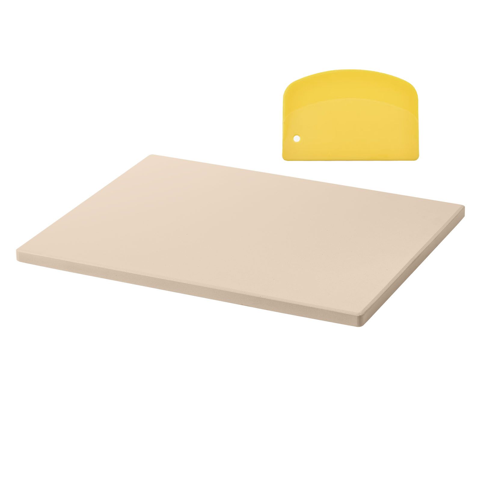 Rechteckiger Pizzastein 38 X 30 Cm, 15 Mm Dick, Cordierit-keramik, Hitzebeständig, Mit Schaber, Für Backofen, Brot- Und Pizzabacken Sowie Grillen